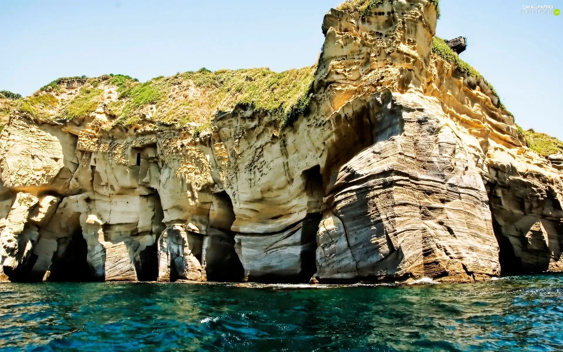 rocks, sea, Waves