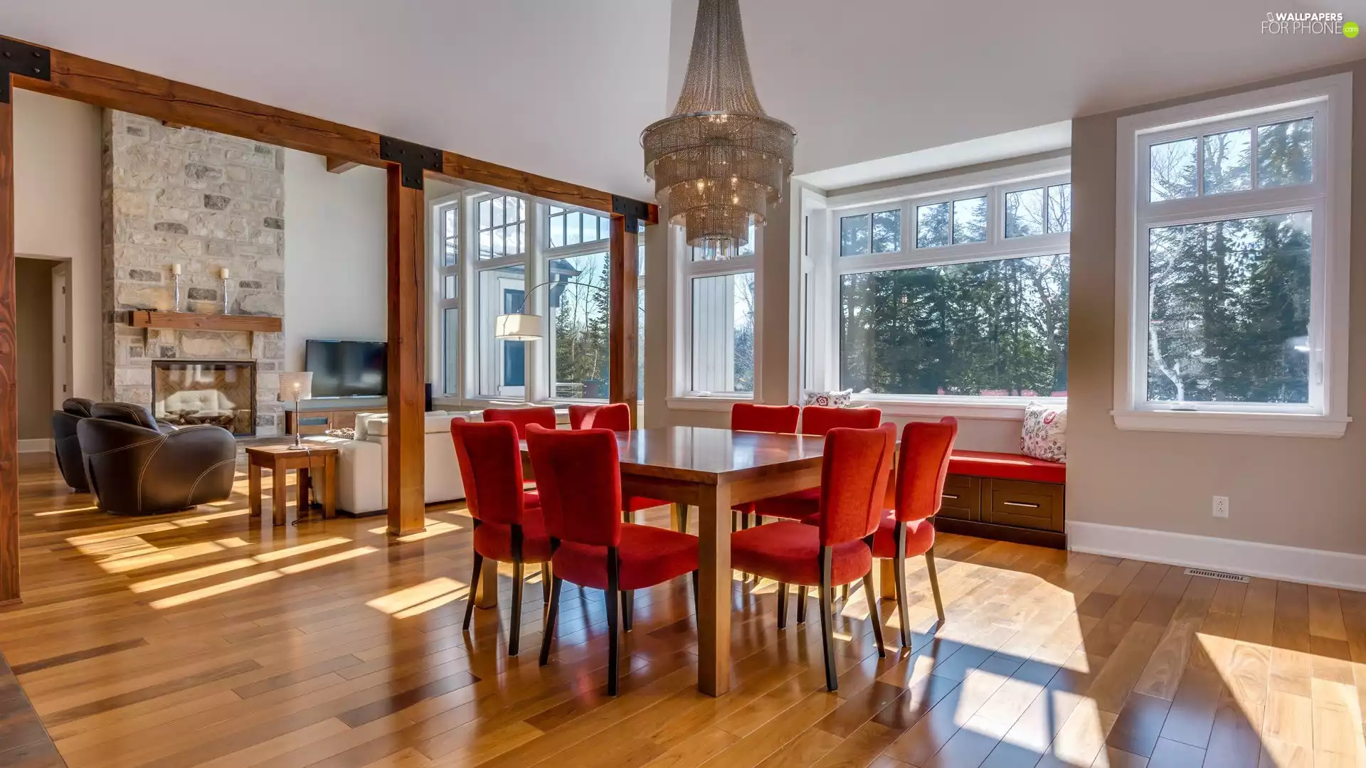 interior, saloon, dining room, burner chimney