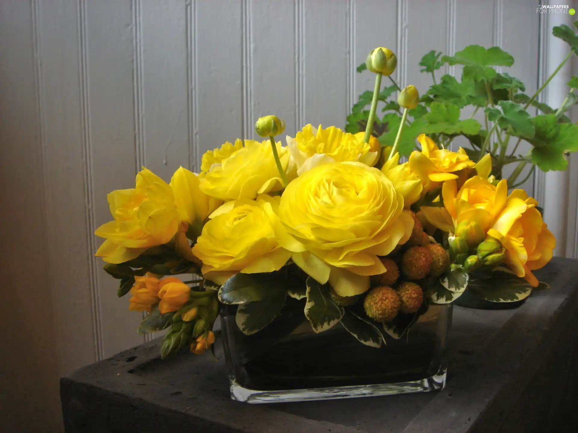 rouge, bouquet, yellow