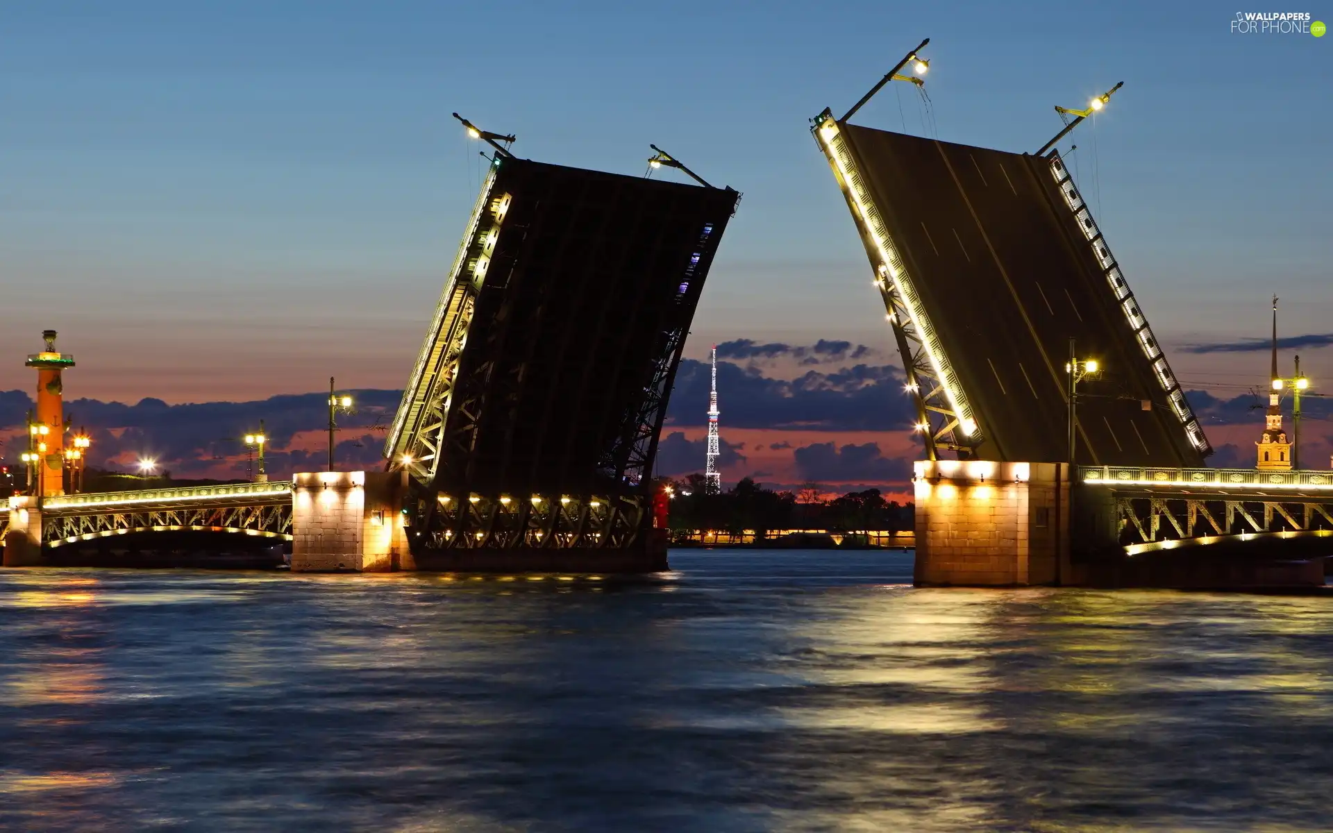 Russia, St. Petersburg, bridge, River, open