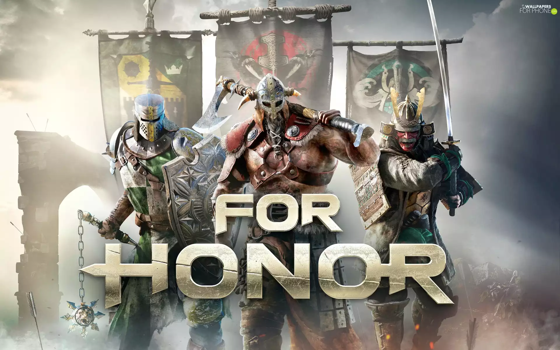 Knight, For Honor, samurai, Proporce, Viking, game