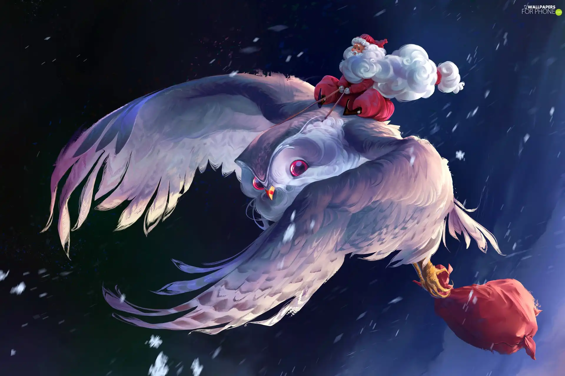 Santa, owl