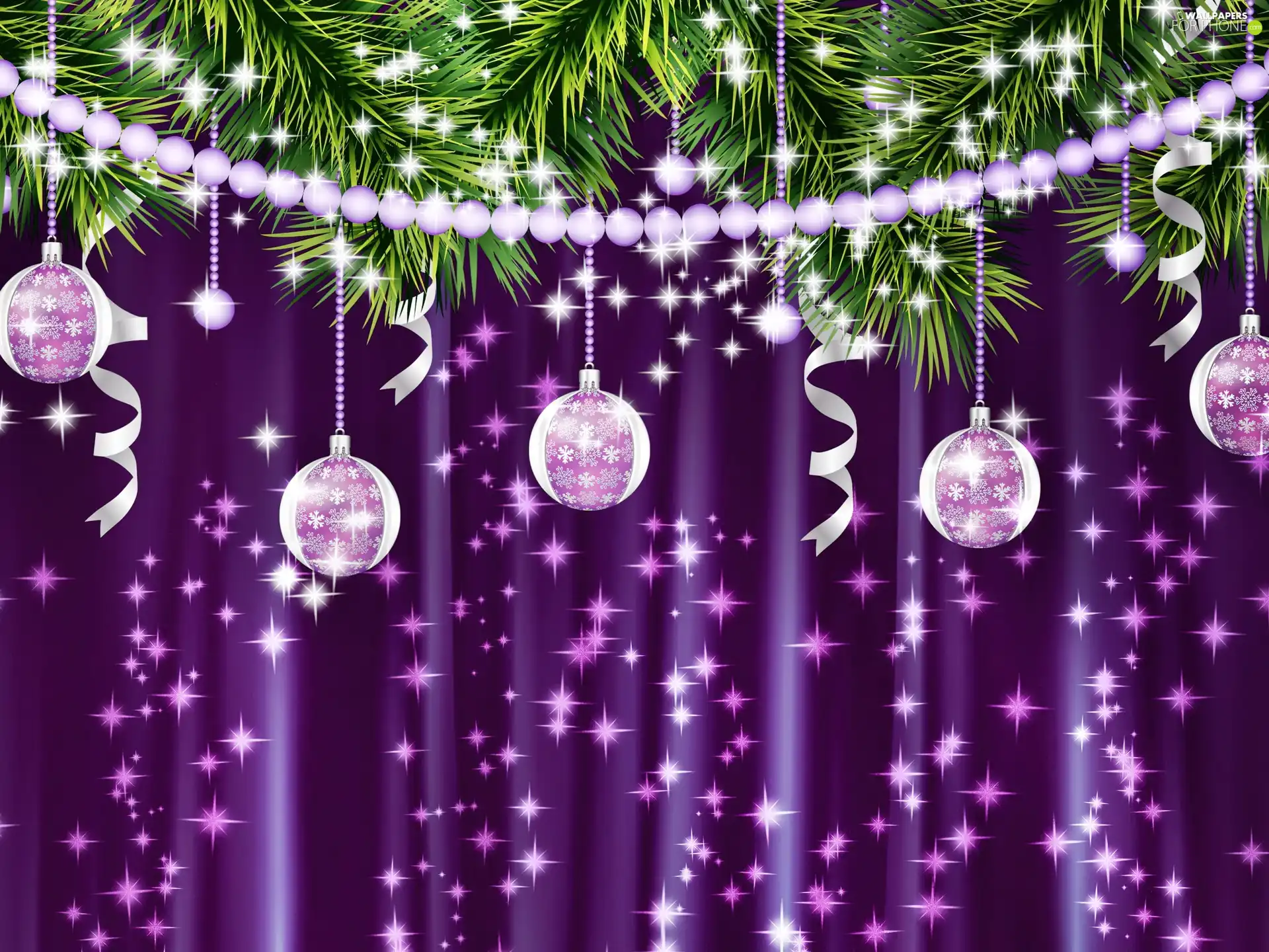 satin, curtain, baubles, Stars, christmas