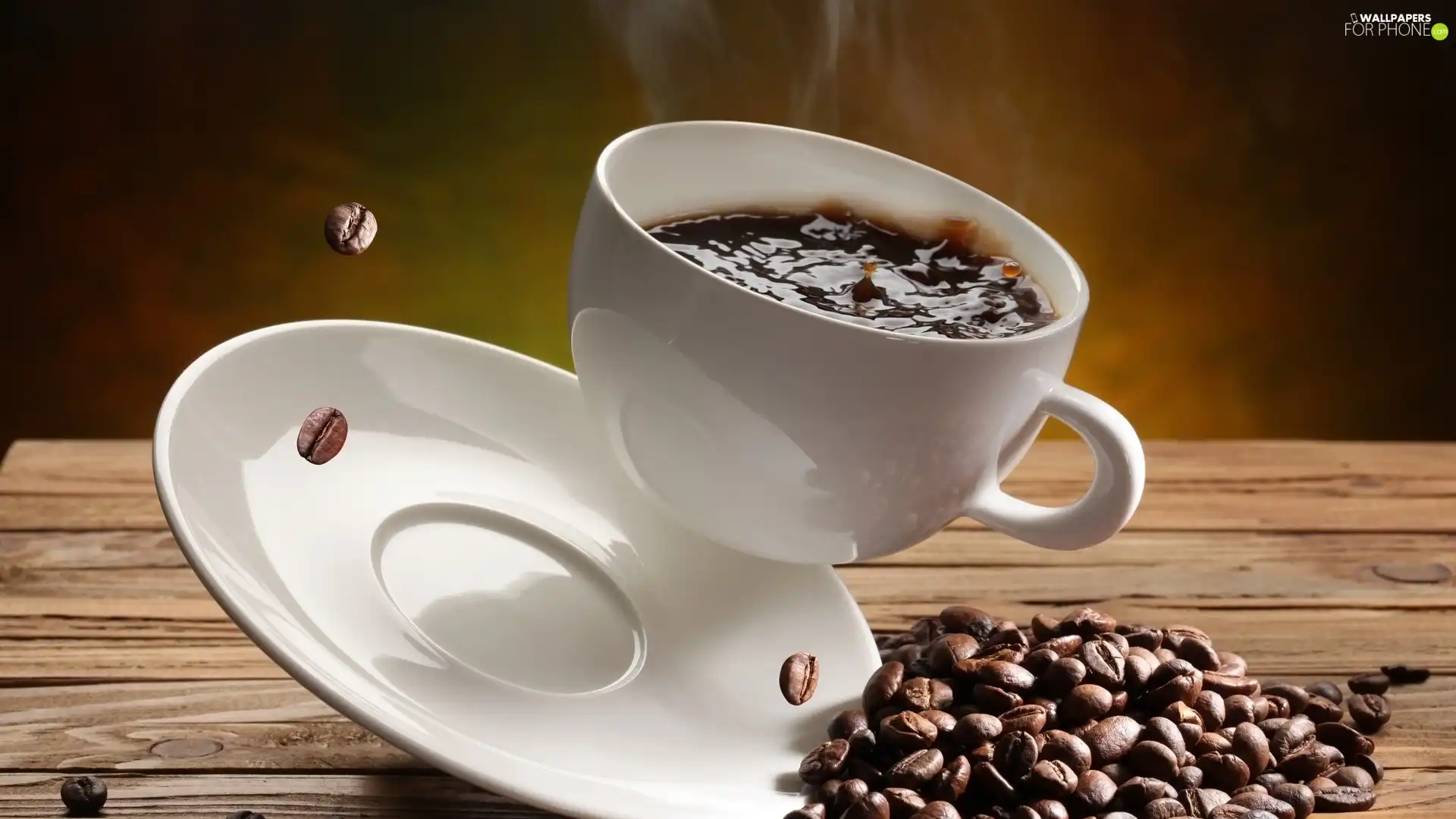 grains, cup, saucer, coffee