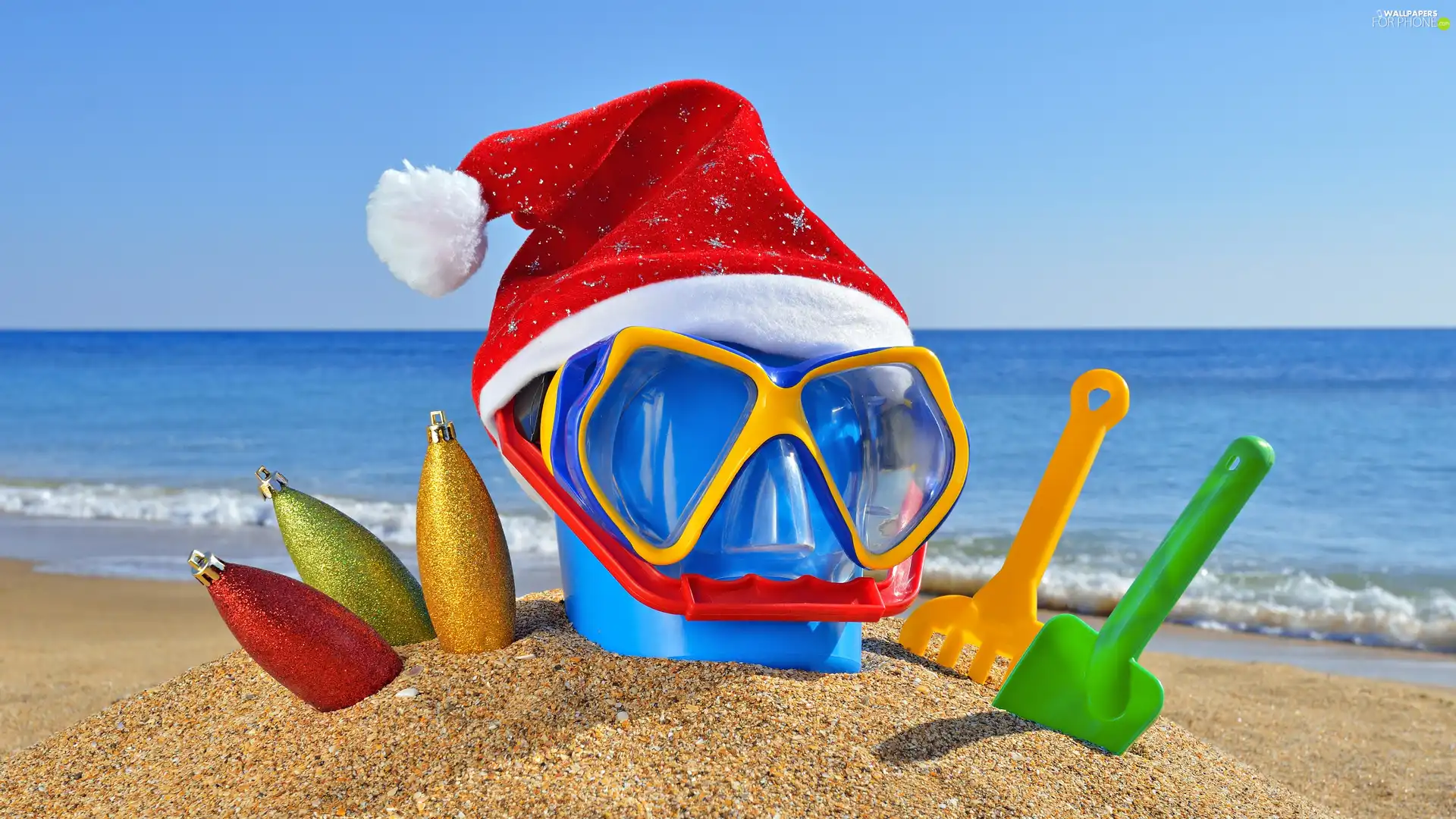 sea, christmas, Beaches
