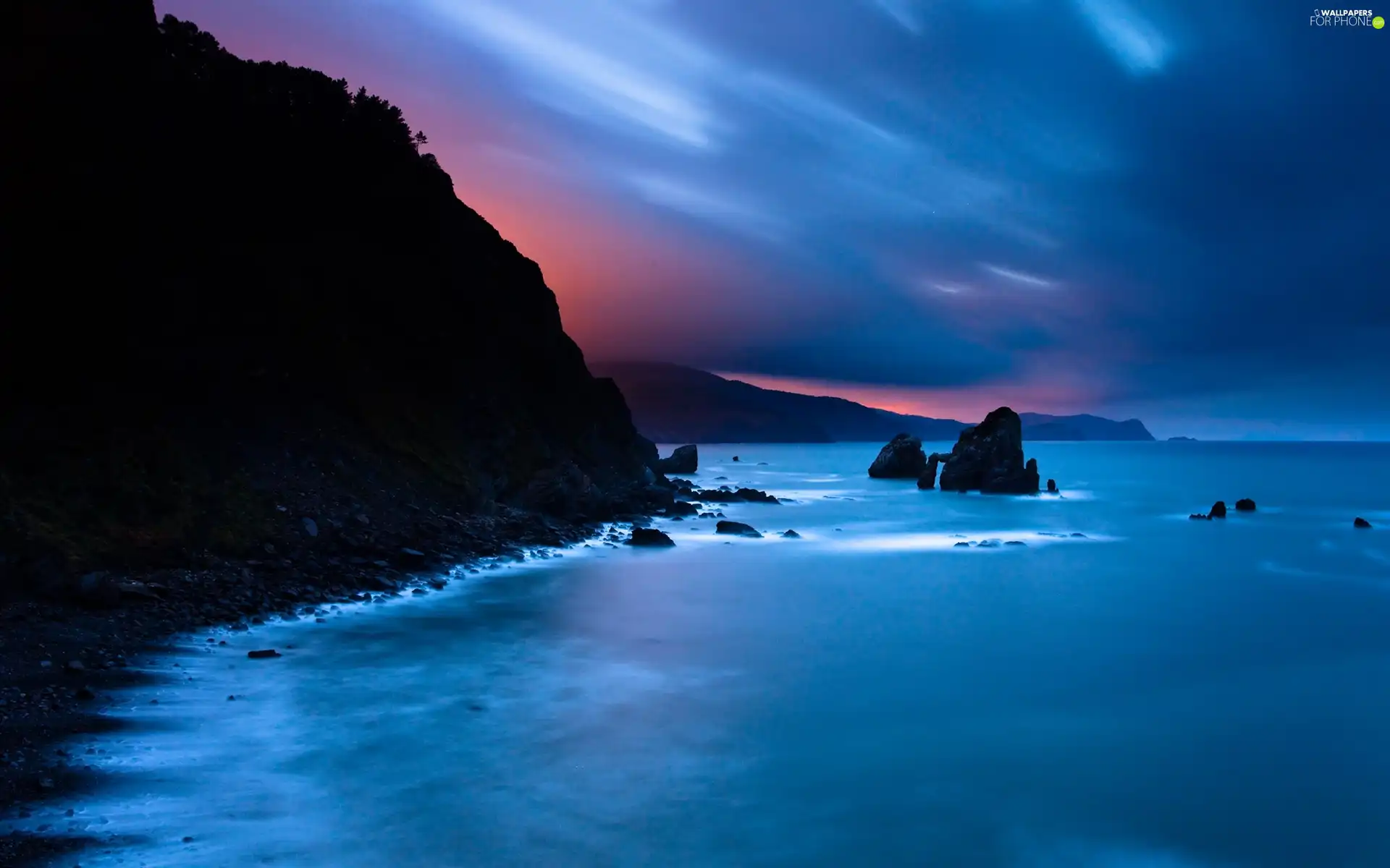 cliff, sea
