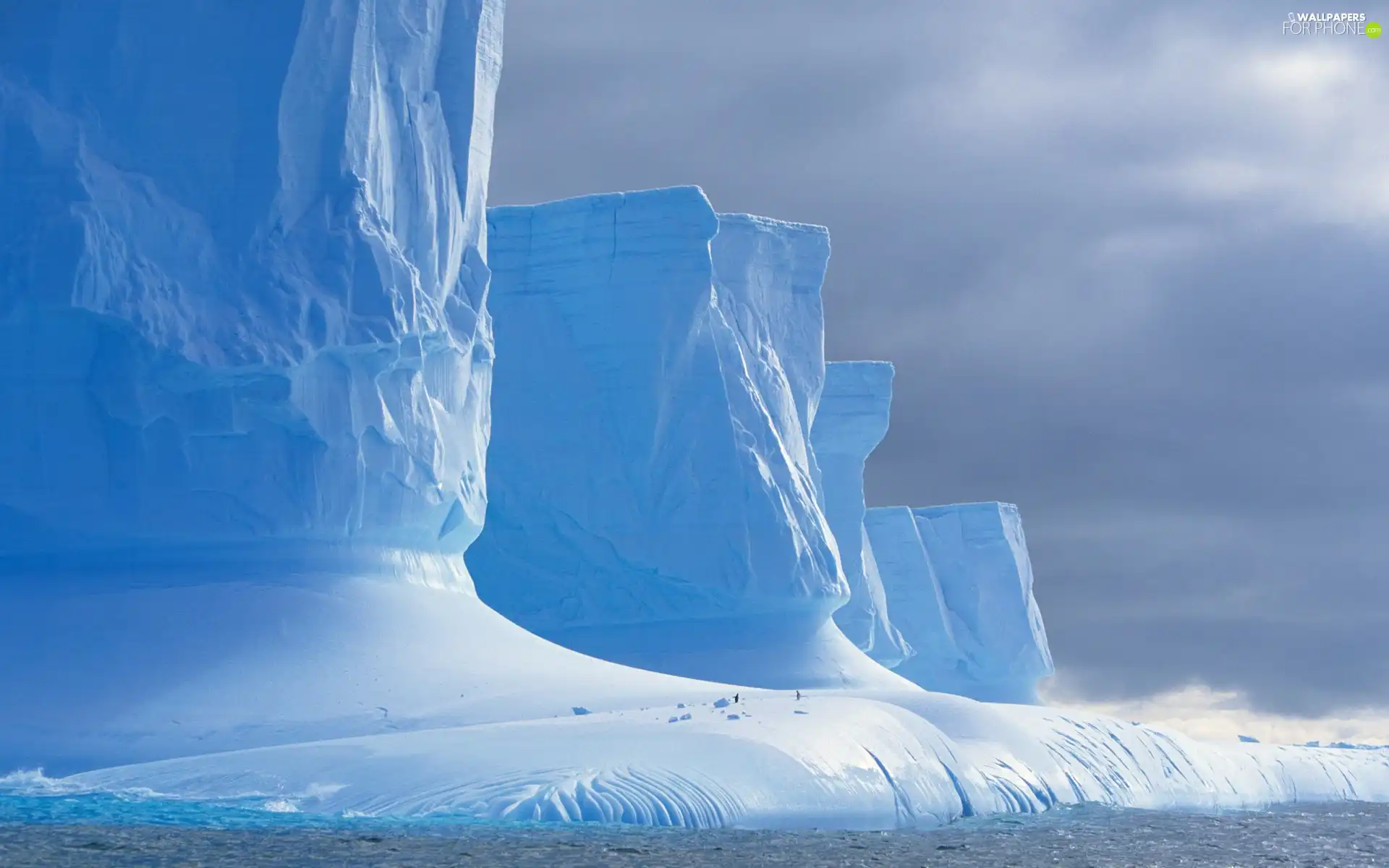 sea, Mountains, ice