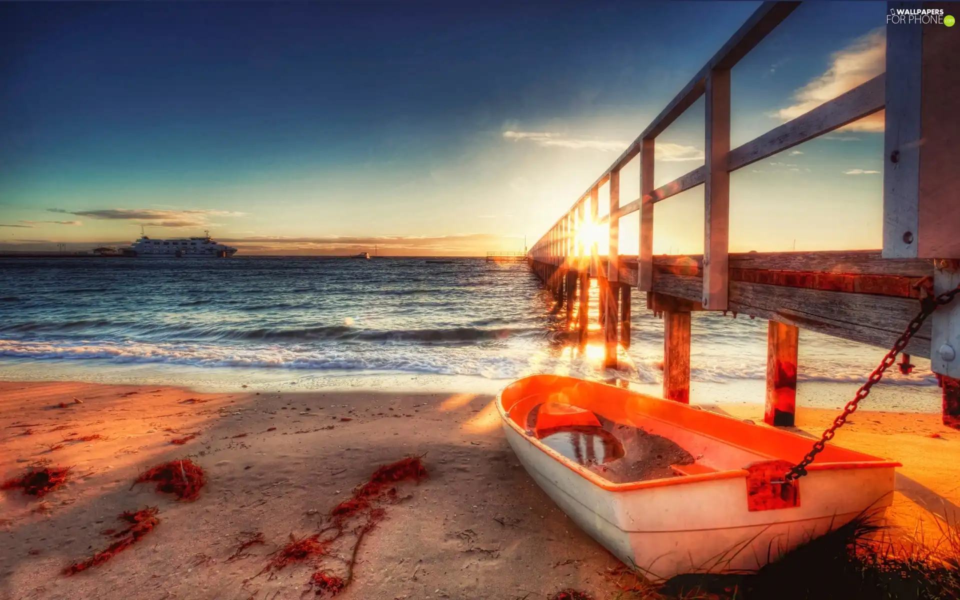 sea, Boat, pier