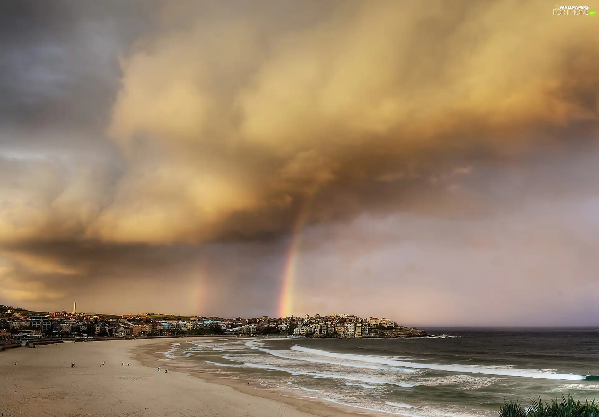 Great Rainbows, Town, sea