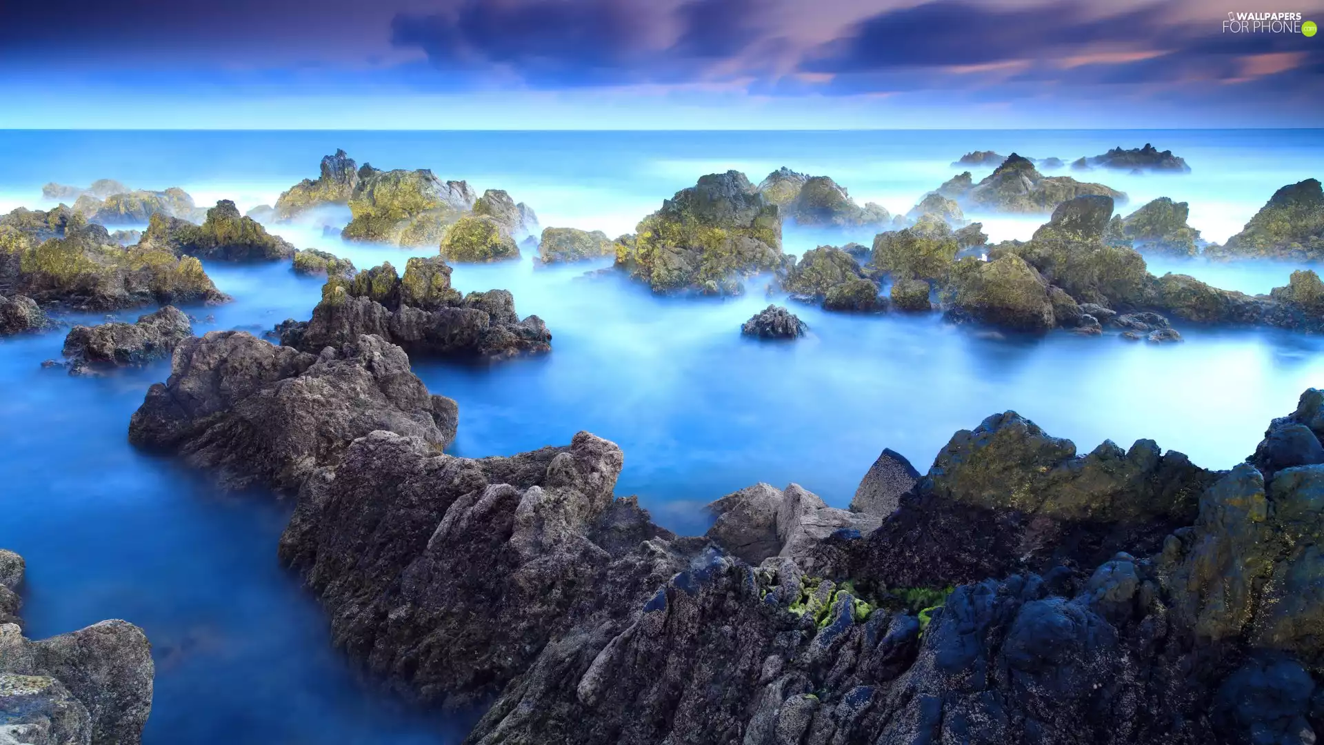 sea, rocks, Sky