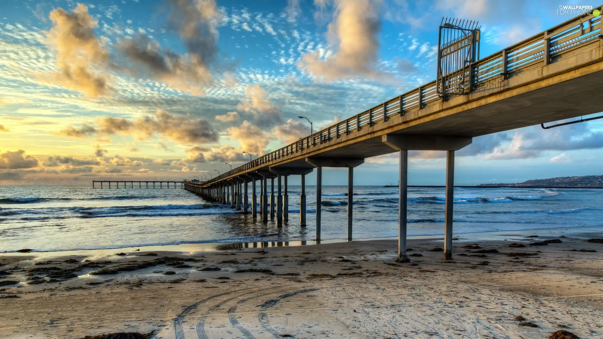 Great Sunsets, pier, sea