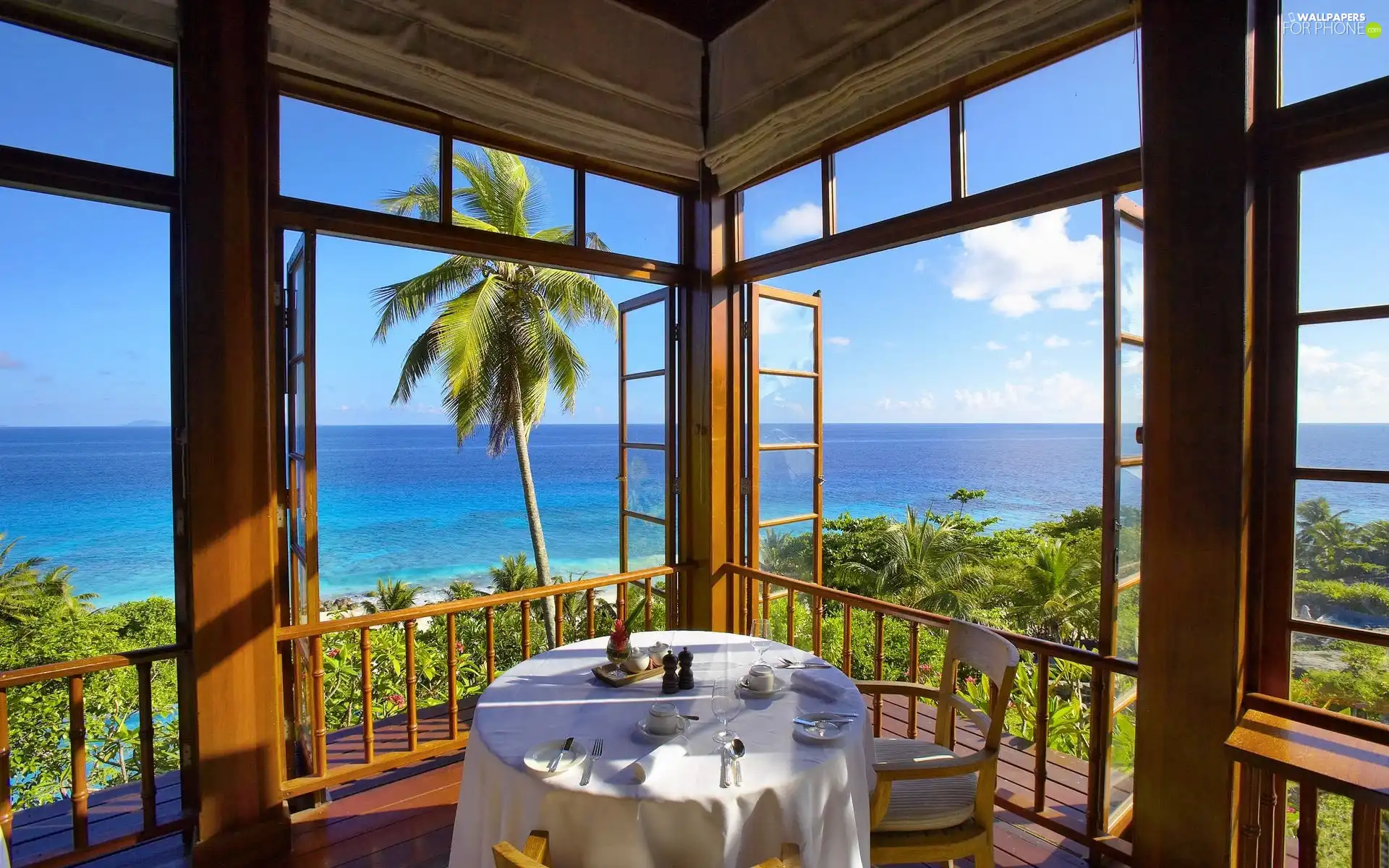 The hotel, Ocean, Seychelles, terrace