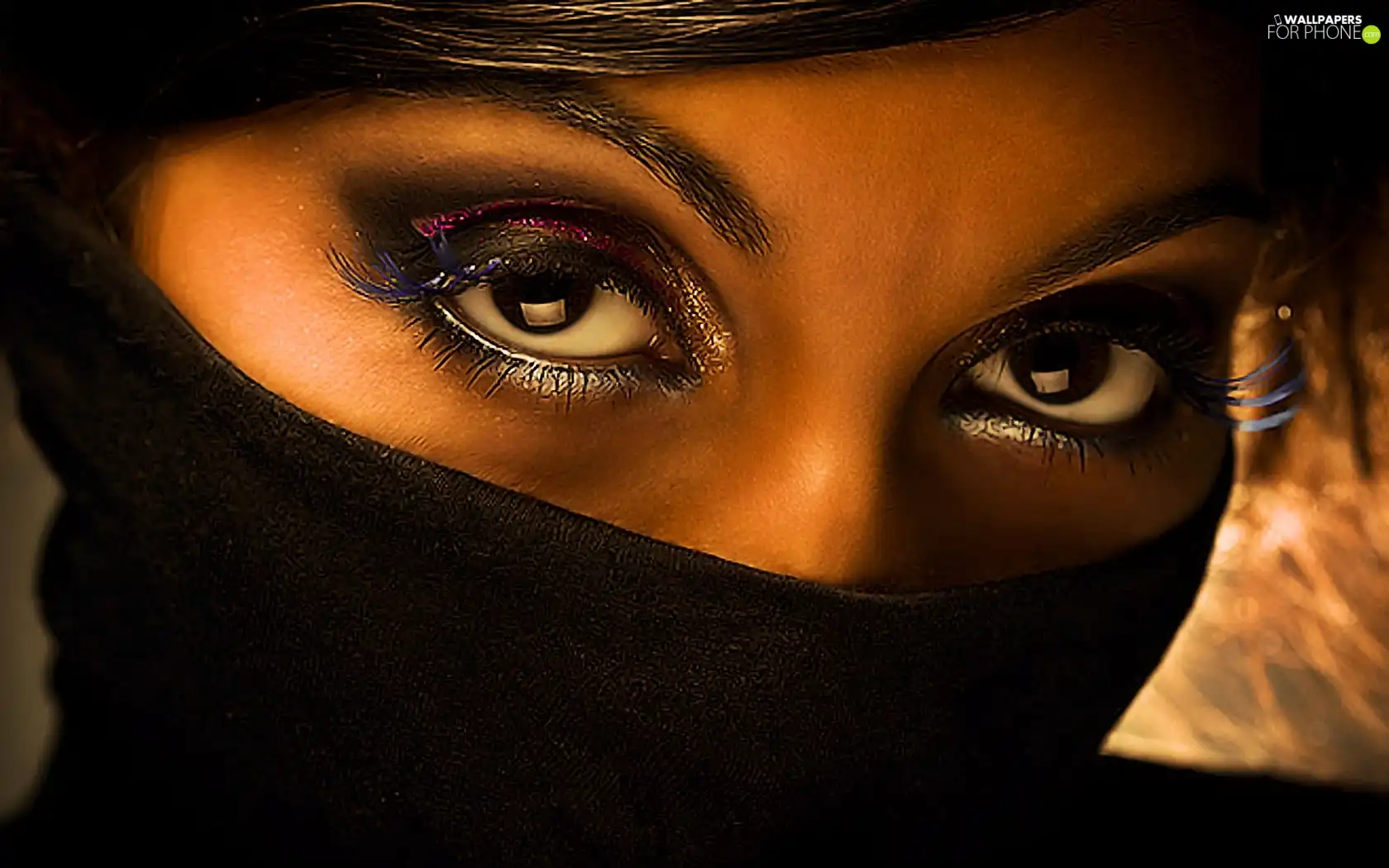 shawl, Women, Eyes