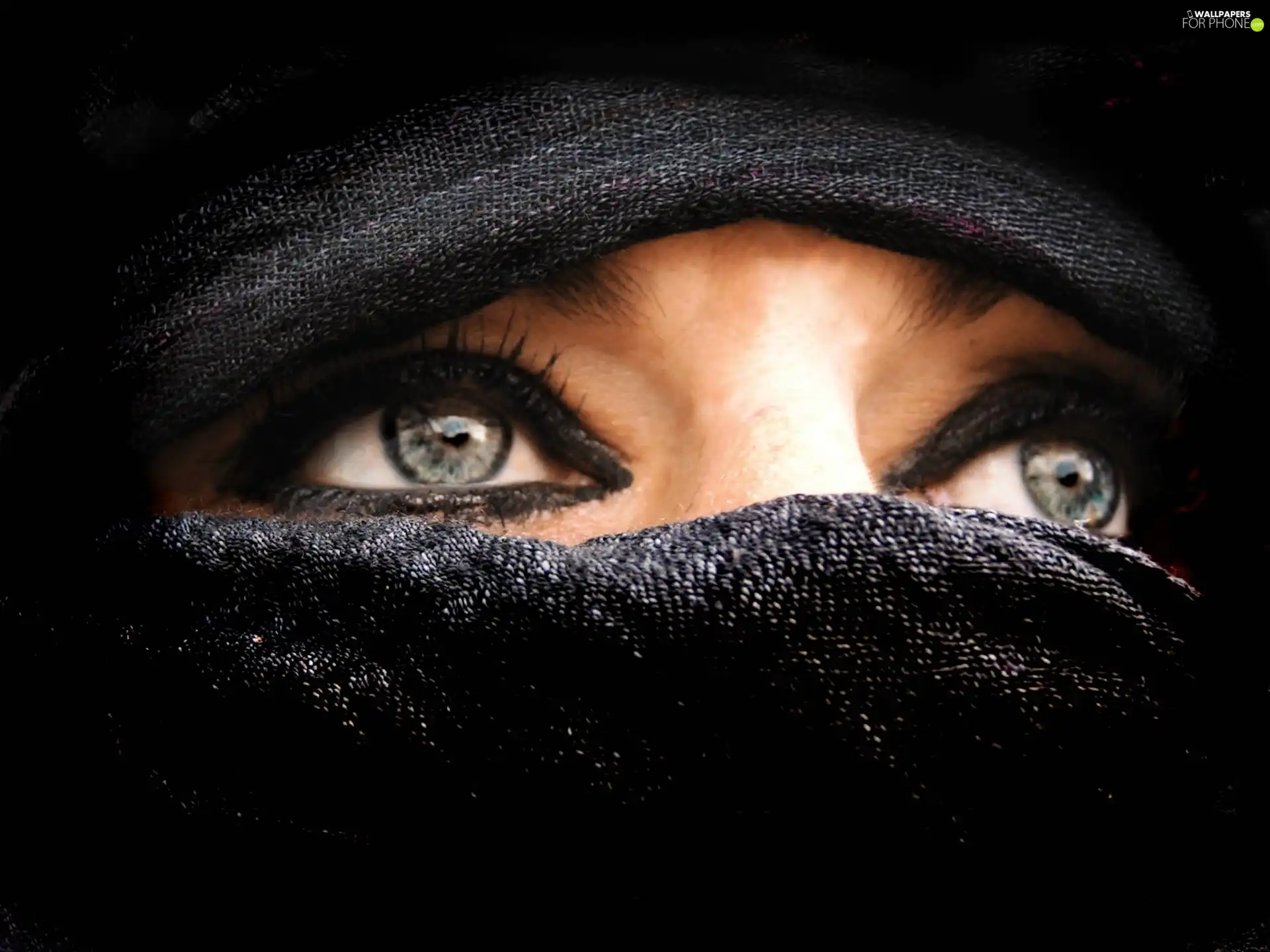 islamite, black, shawl, Eyes