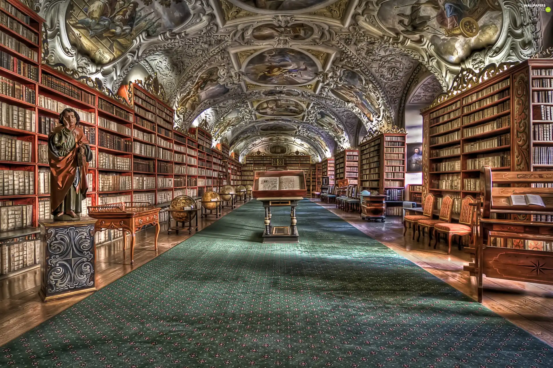 Library, shelves