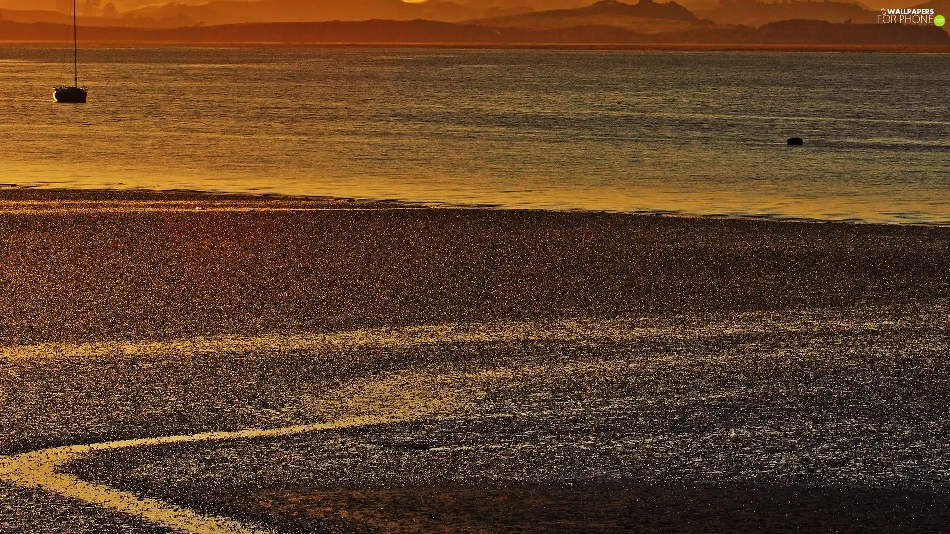 Ship, gold, sea