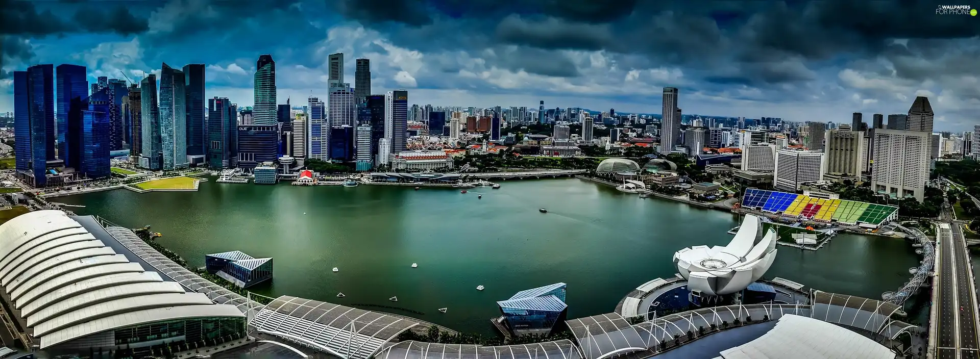Panorama of City, skyscraper, Singapur