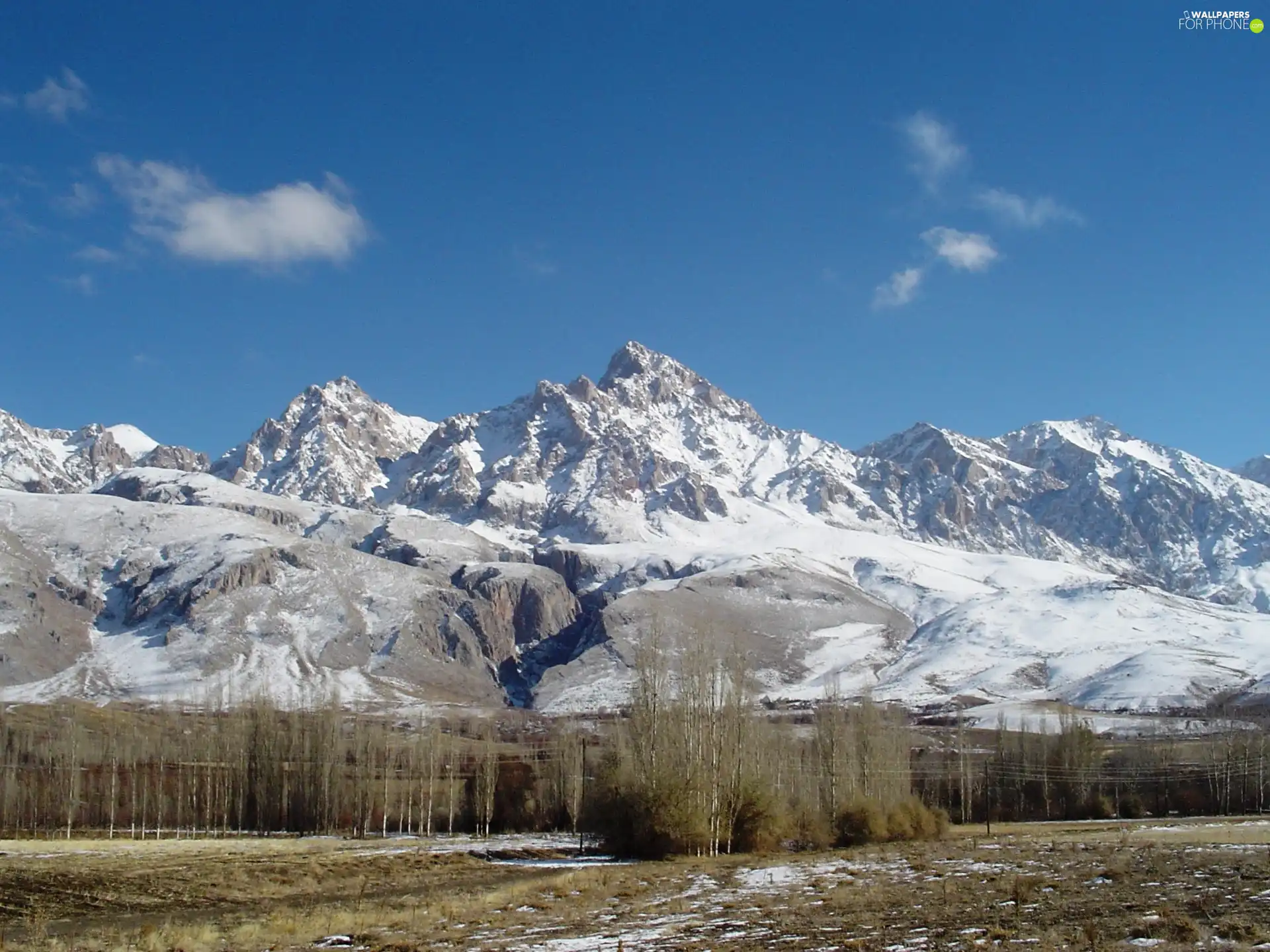 Sky, Mountains, blue