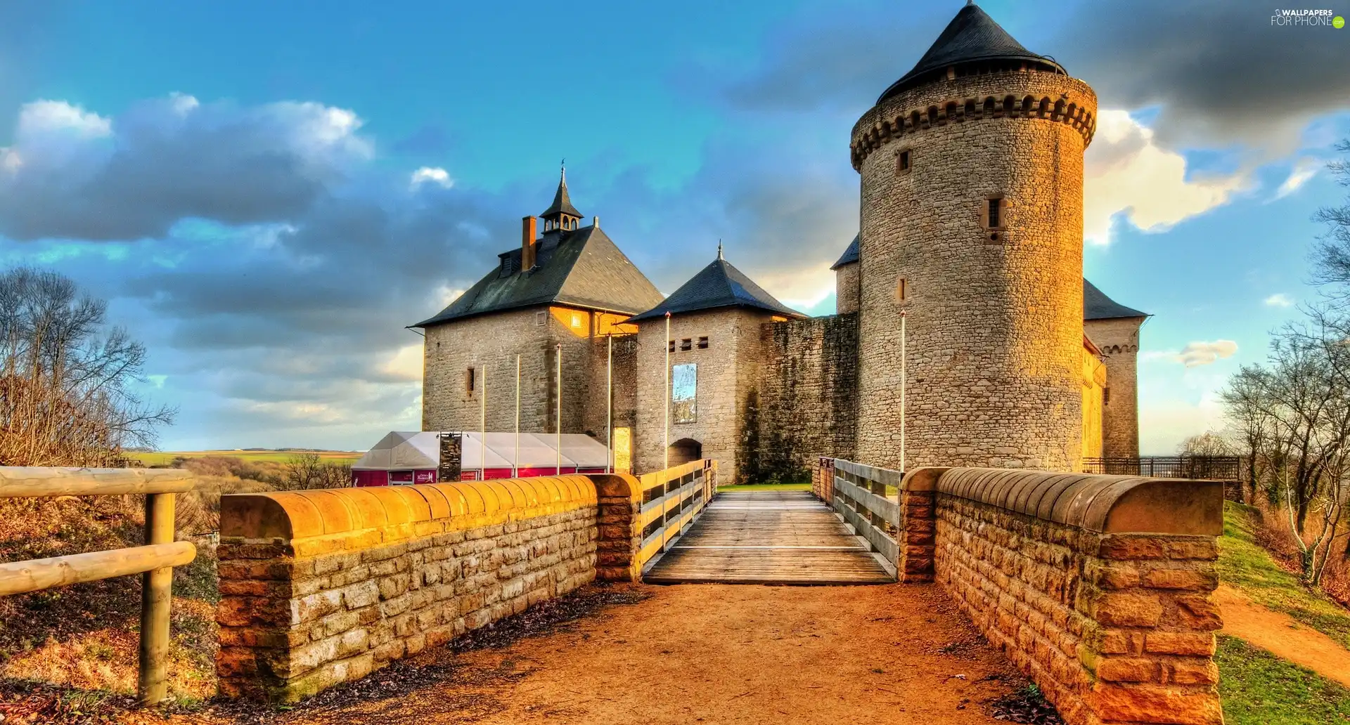 Sky, Castle, bridge