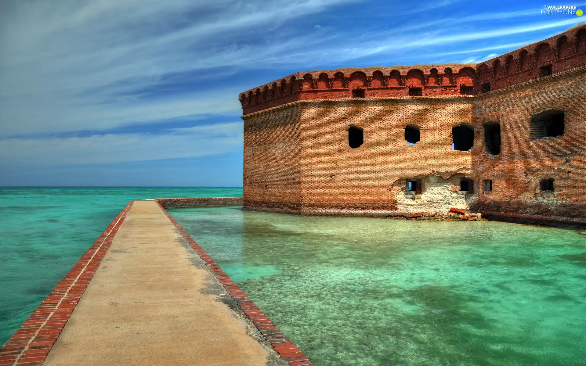 damaged, water, Sky, Castle