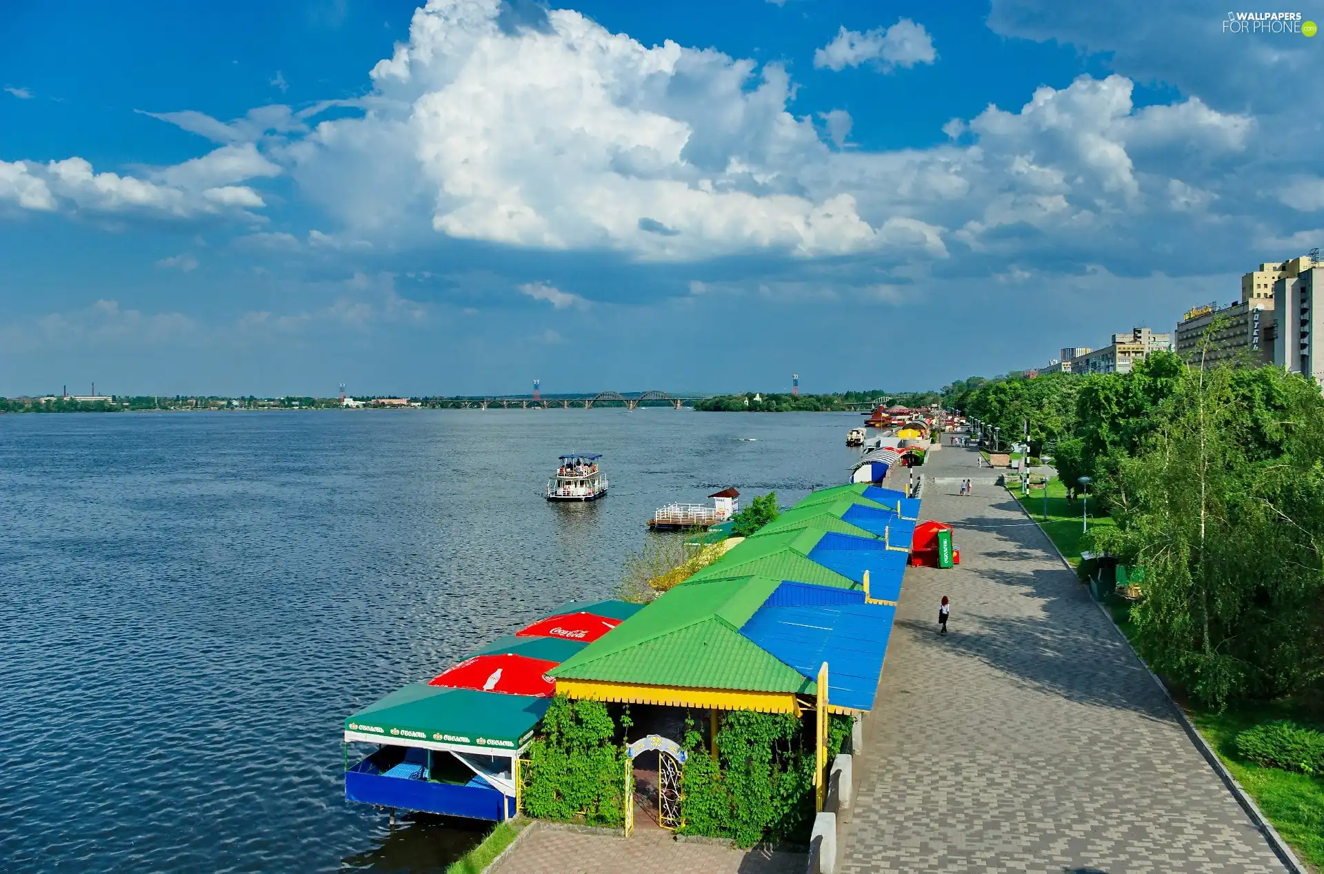 alley, River, Sky, Donetsk, vessels, Tents