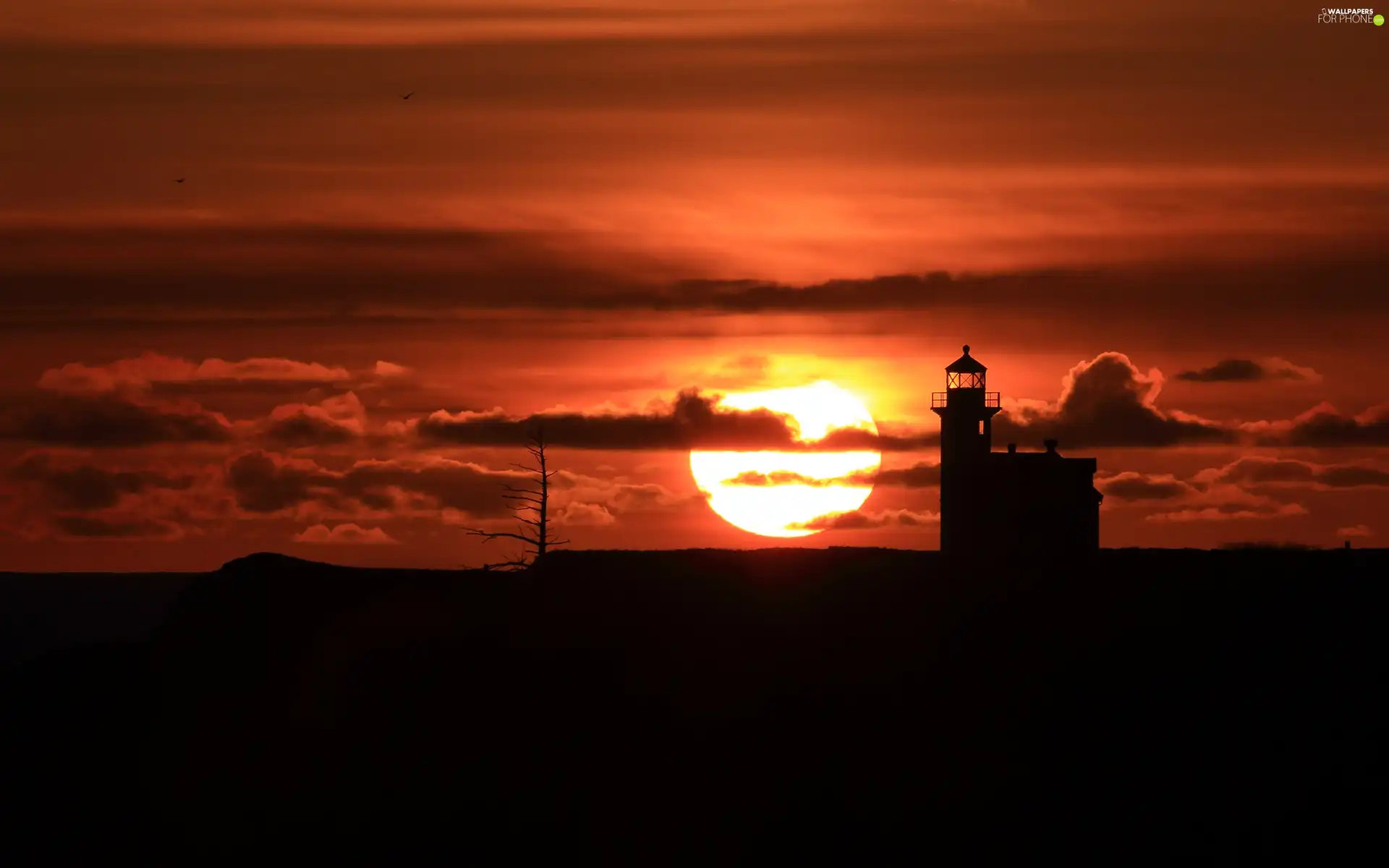 Sky, summer, Great Sunsets, clouds, Lighthouses