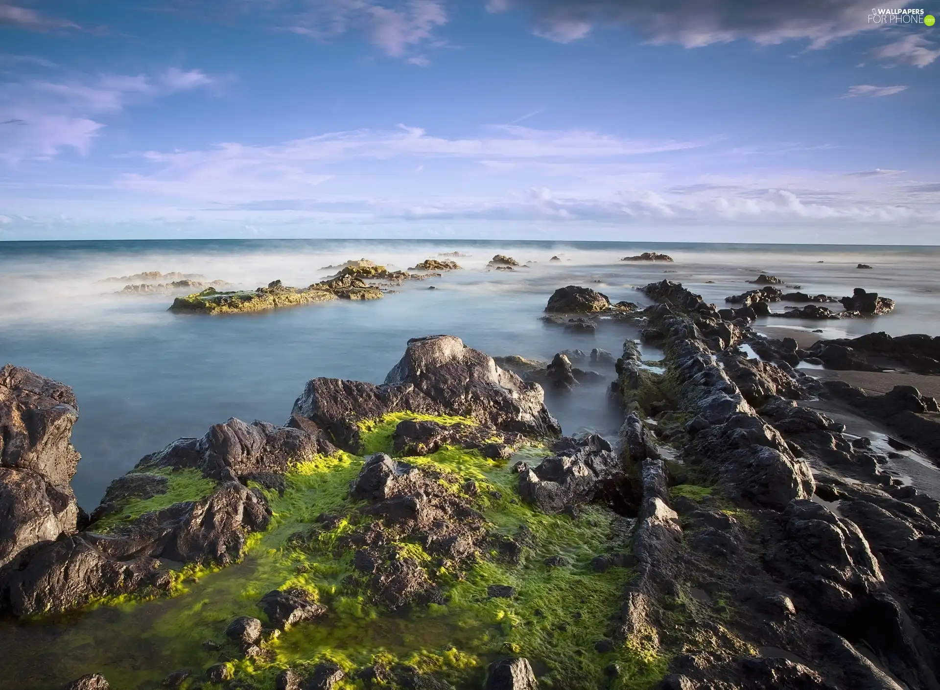 Sky, sea, rocks