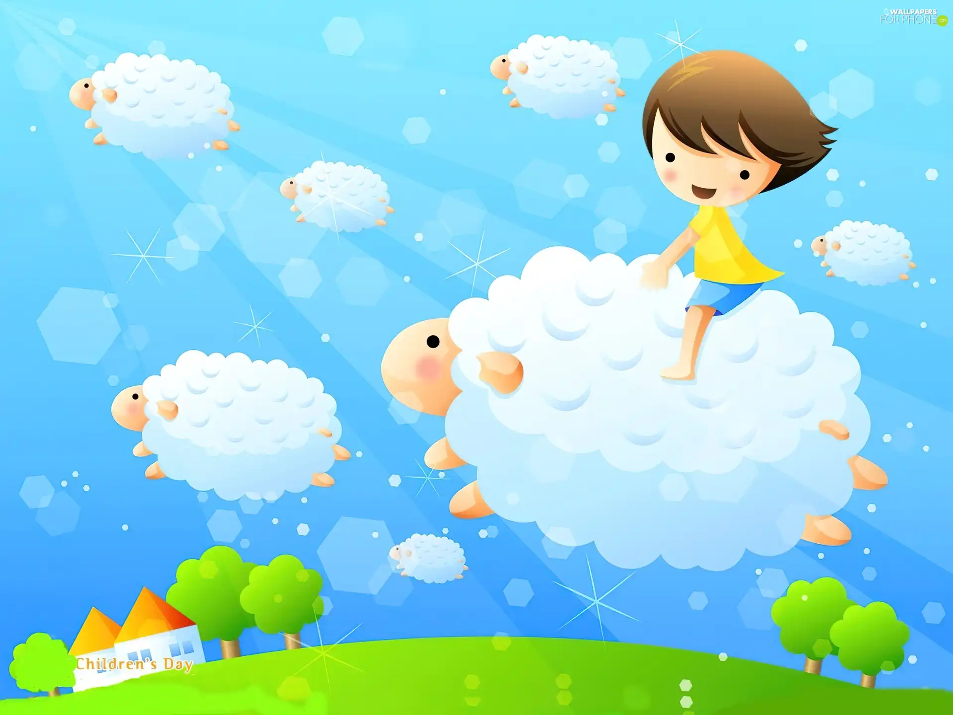 Sky, Kid, sheep
