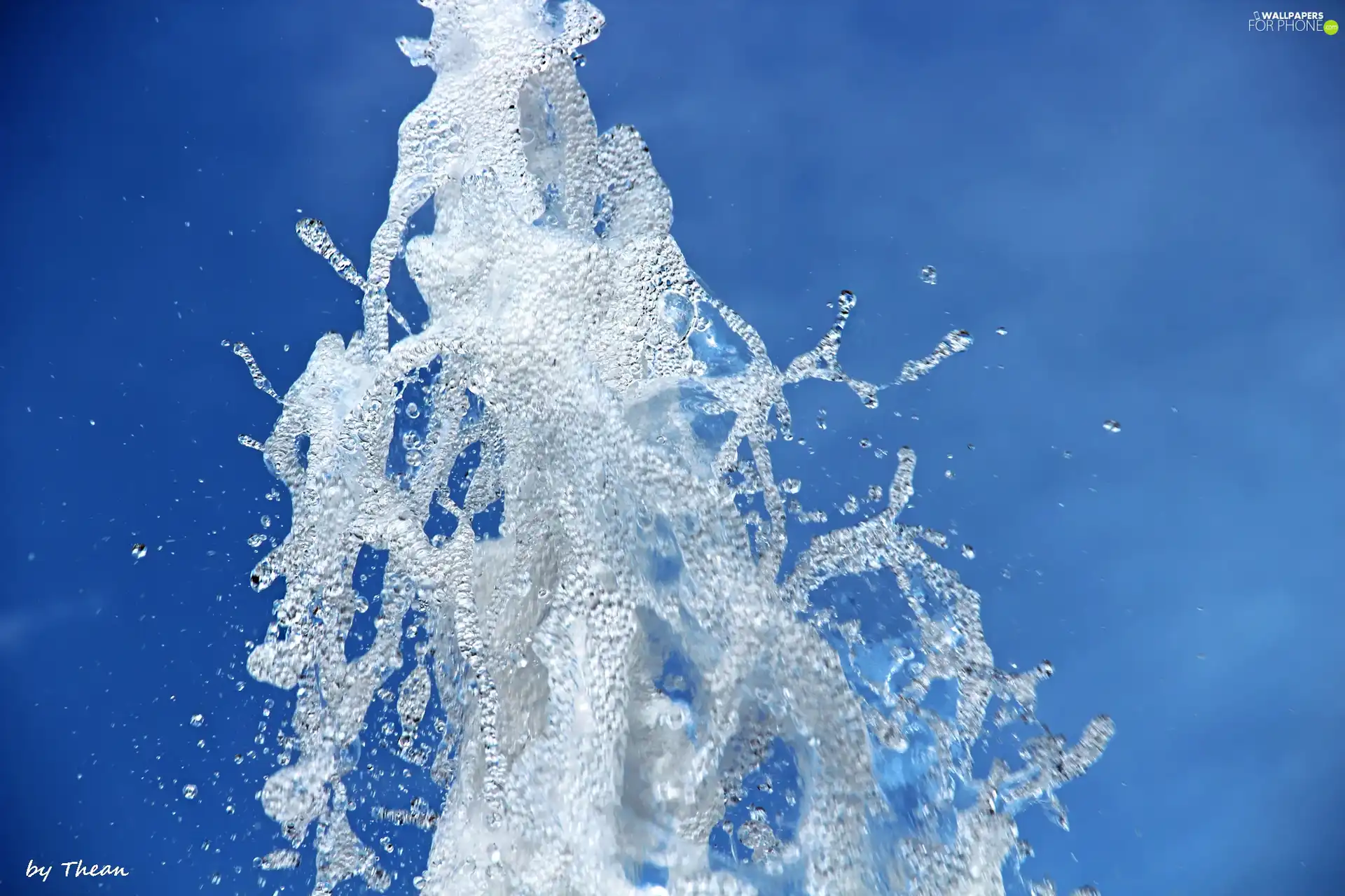 splashed, blue, Sky, water