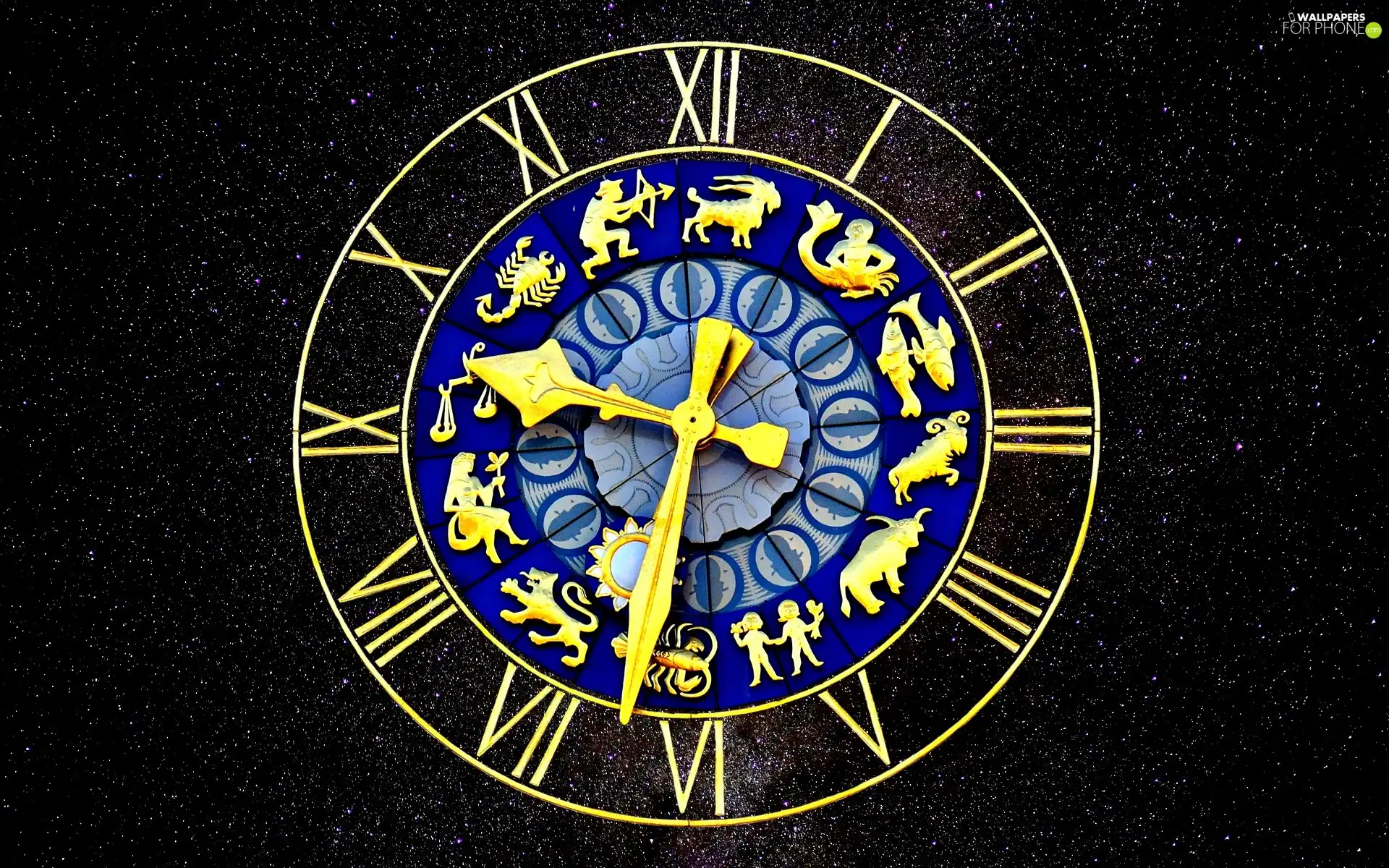 Signs of the Zodiac, Sky, star, Clock