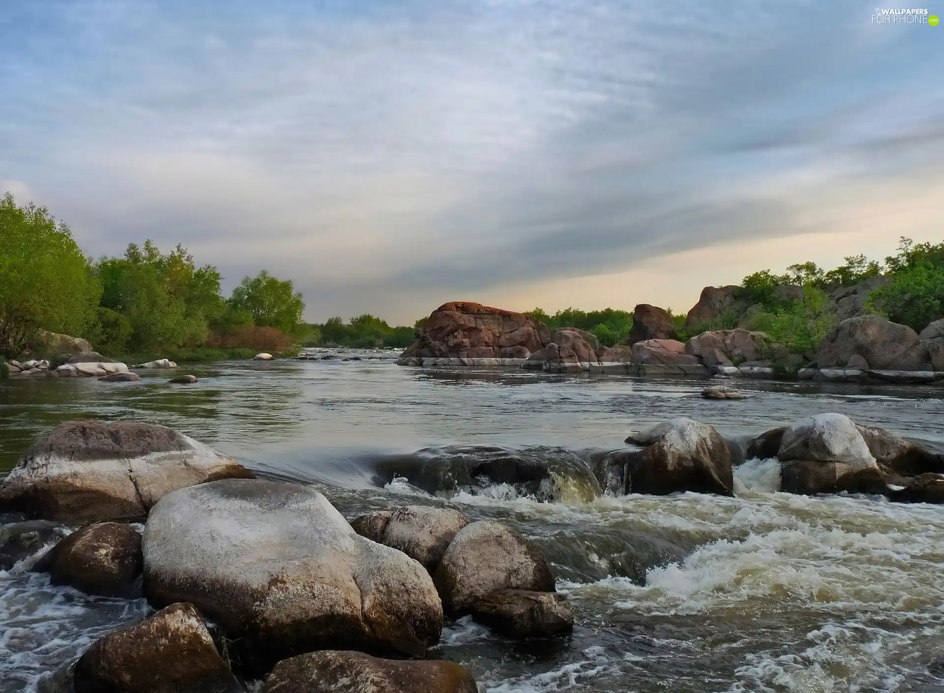 Sky, River, Stones