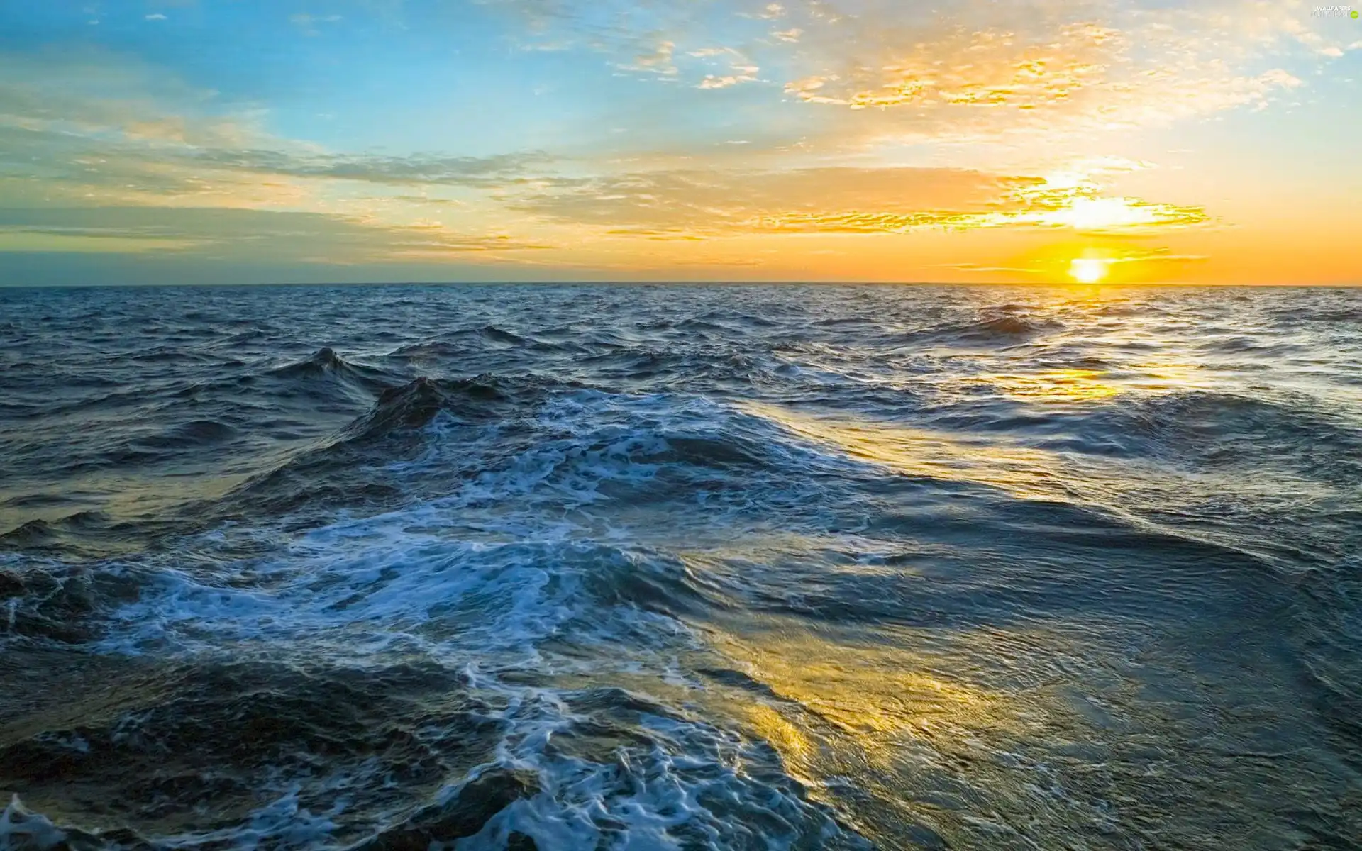 Sky, water, sun