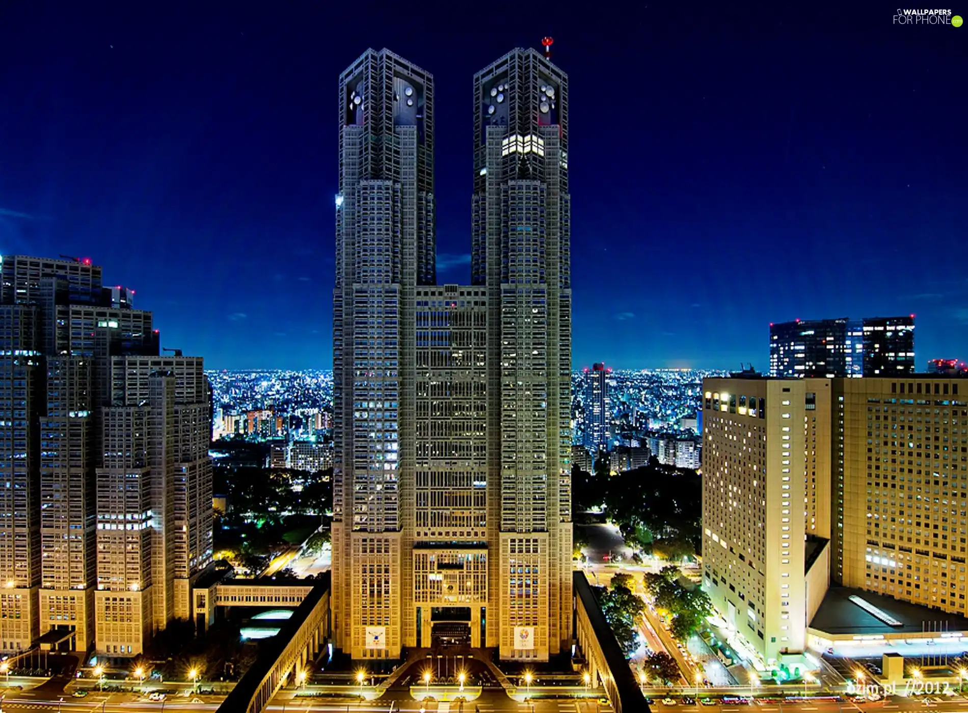 City at Night, Tokio, skyscraper