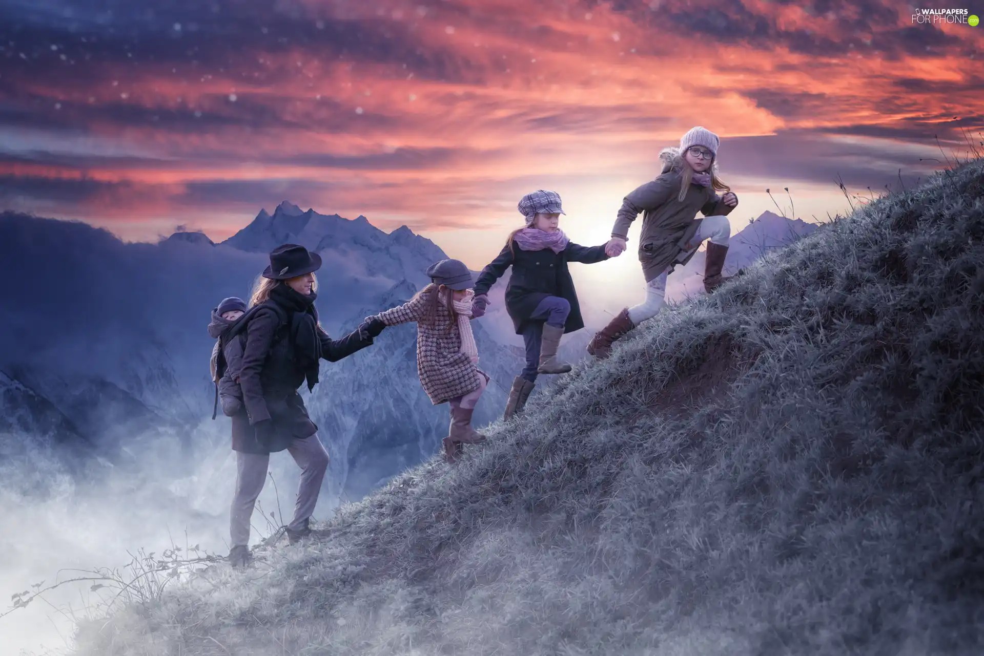 tour, slope, mother, Kids, Women