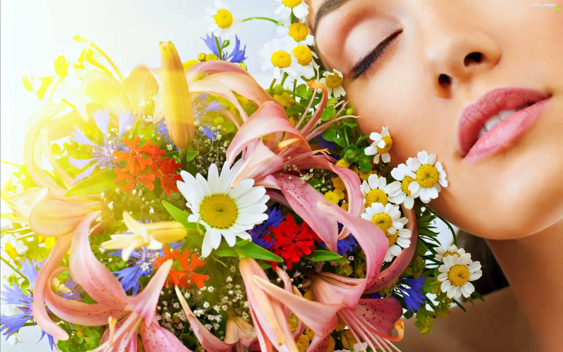 flowers, Women, small bunch
