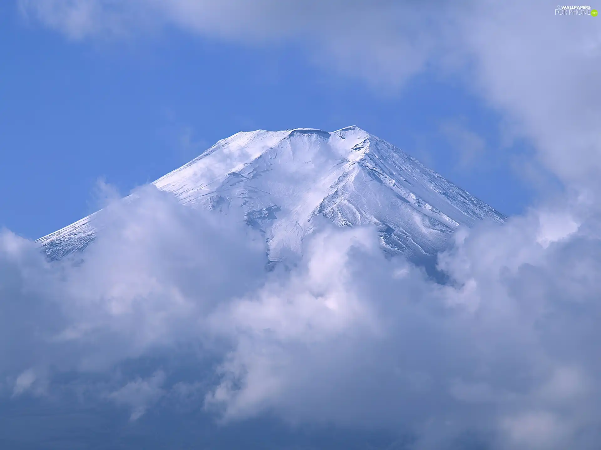 clouds, height, snow, mountains