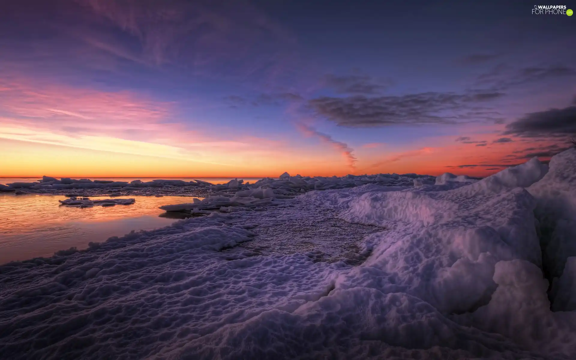 snow, Sky, coast