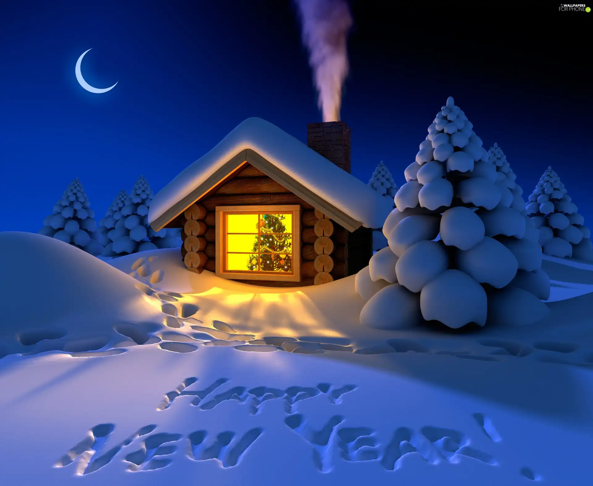 snow, winter, house