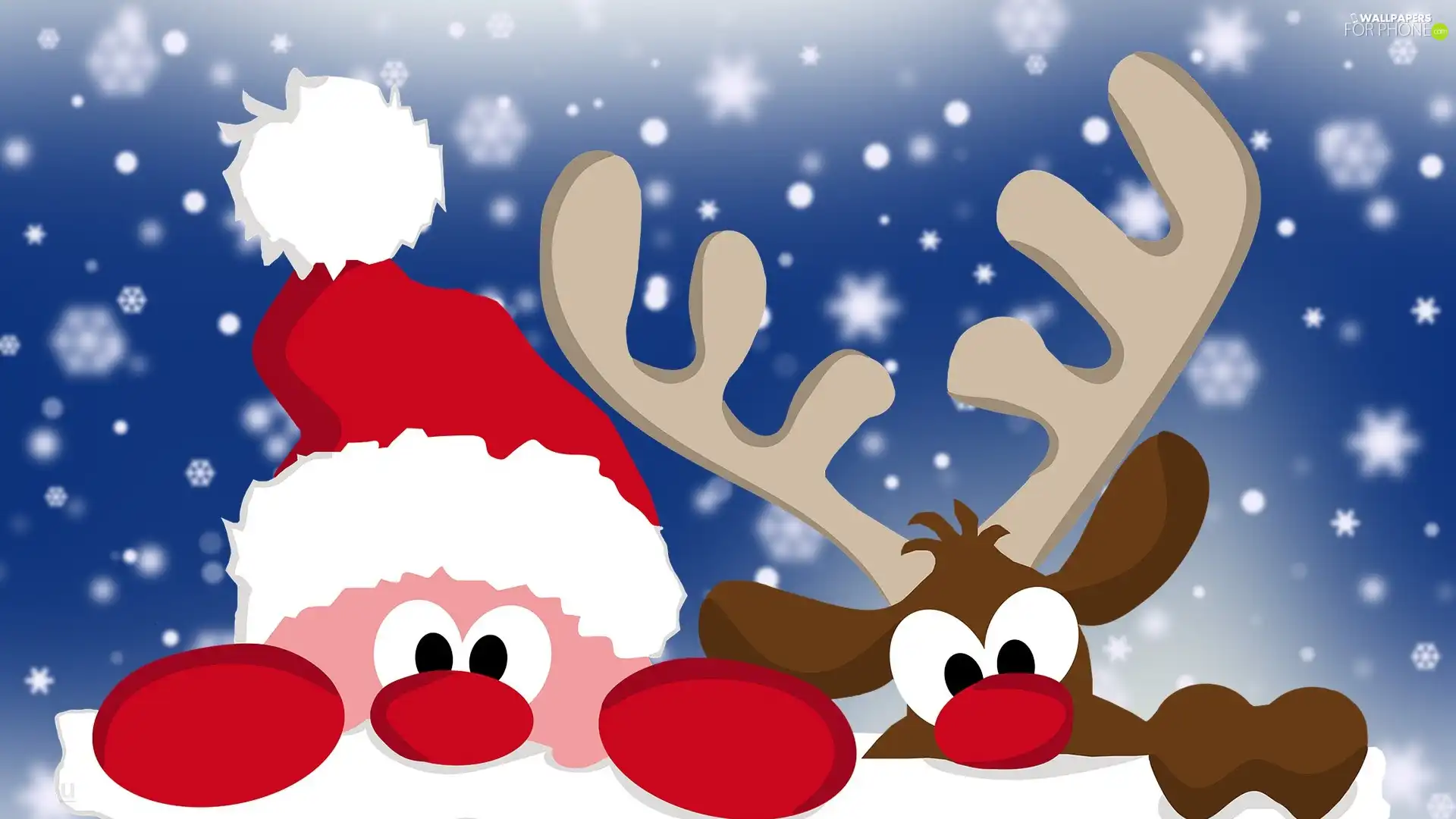 snow, Santa, reindeer
