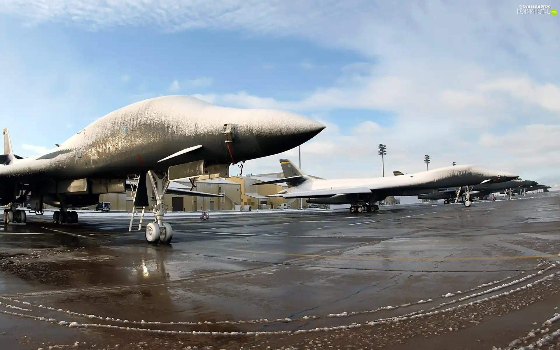 F-16, airport, Snowy
