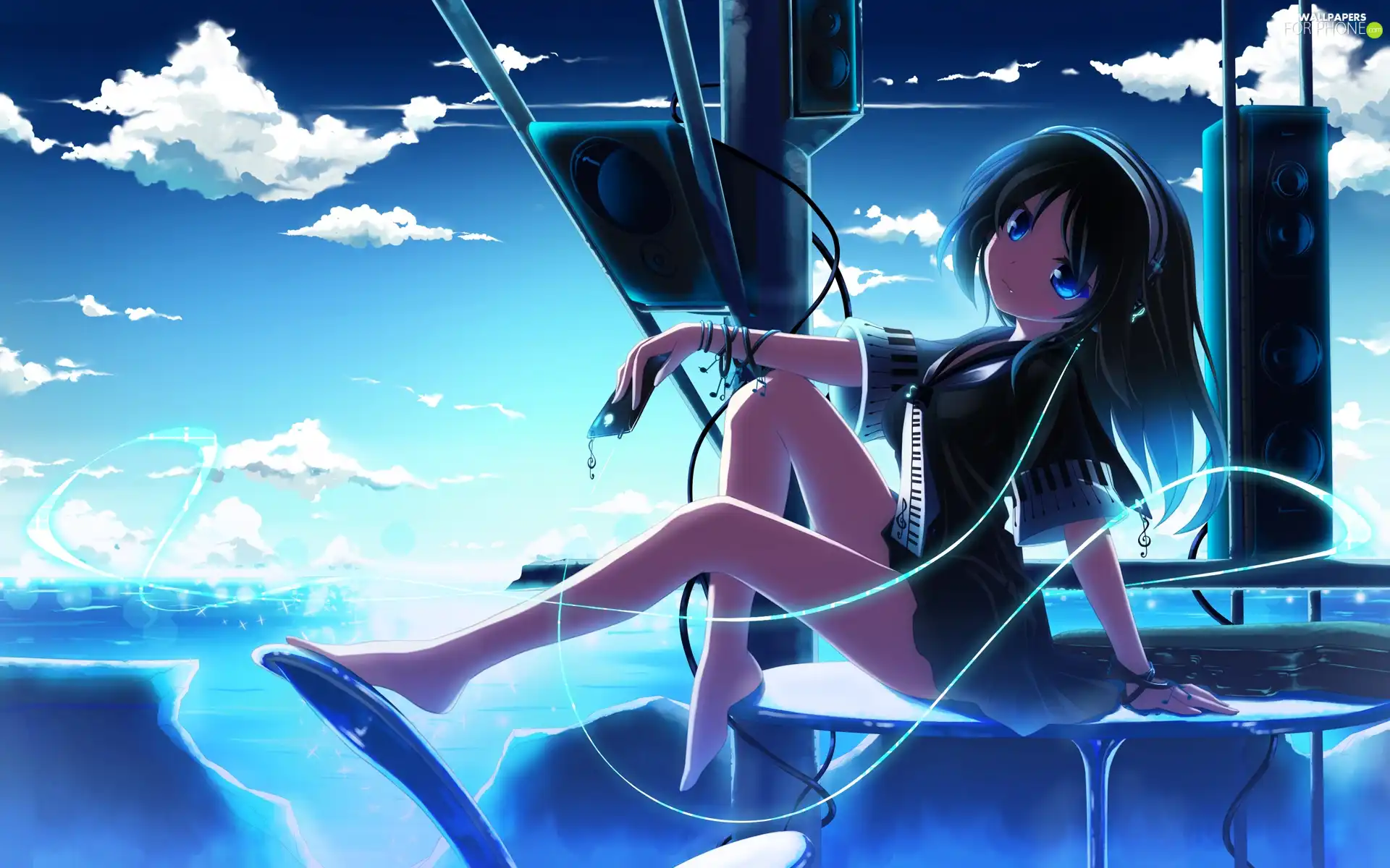Manga, HEADPHONES, speaker, girl