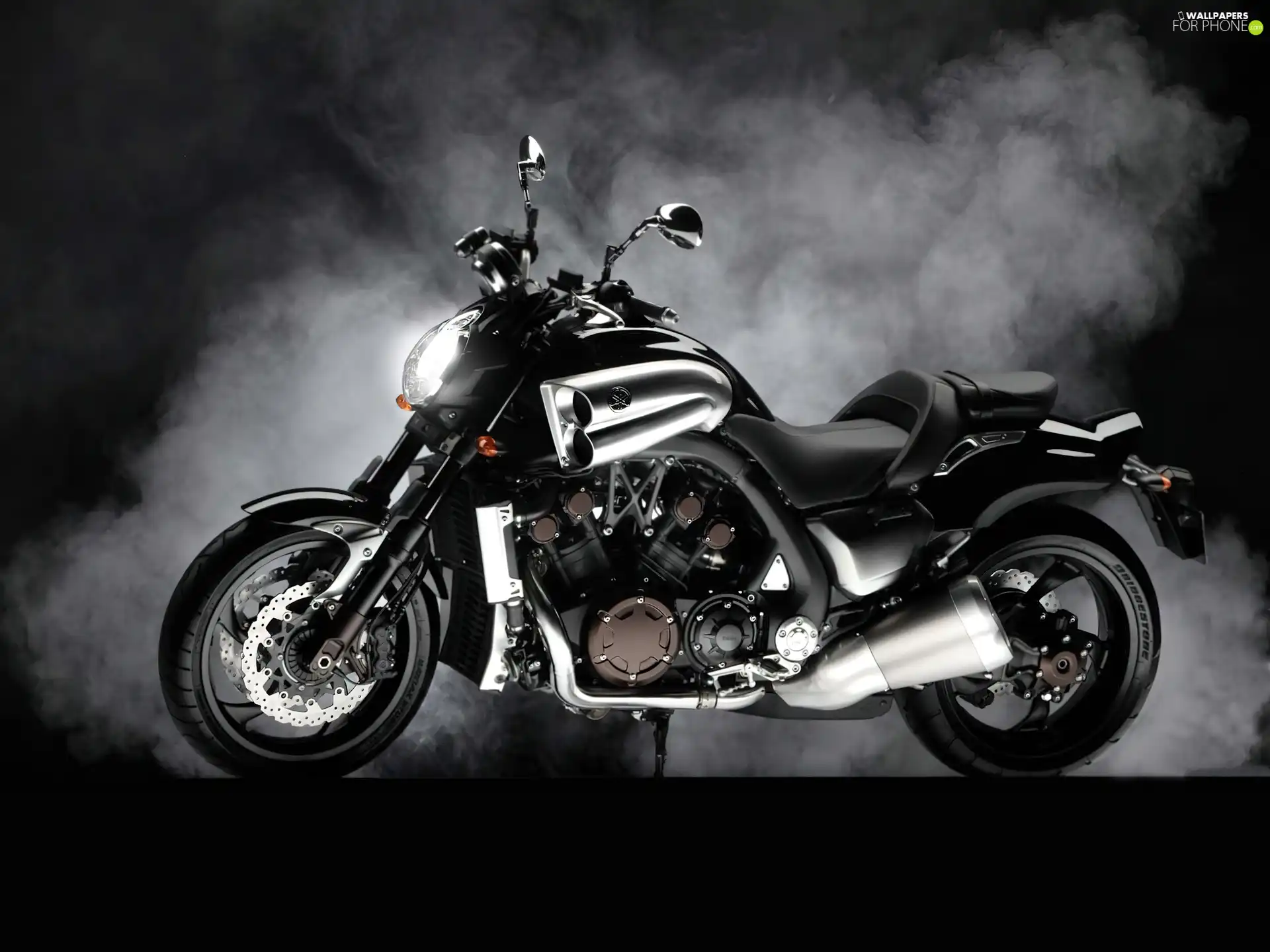 smoke, Yamaha V-Max, spotlight