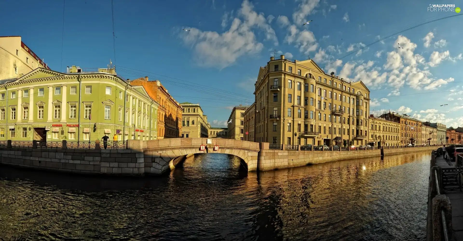 St.Petersburg, Russia, bridge, canal, Houses