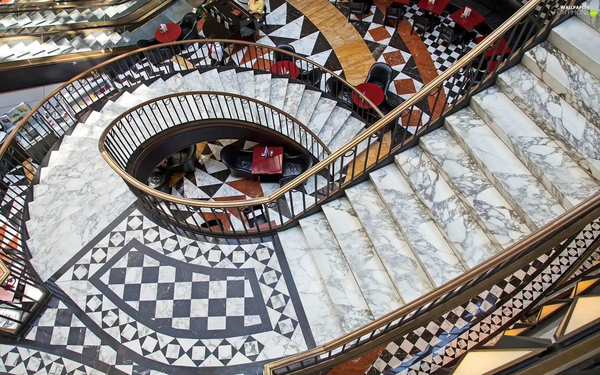 The hotel, Marble, Stairs, interior