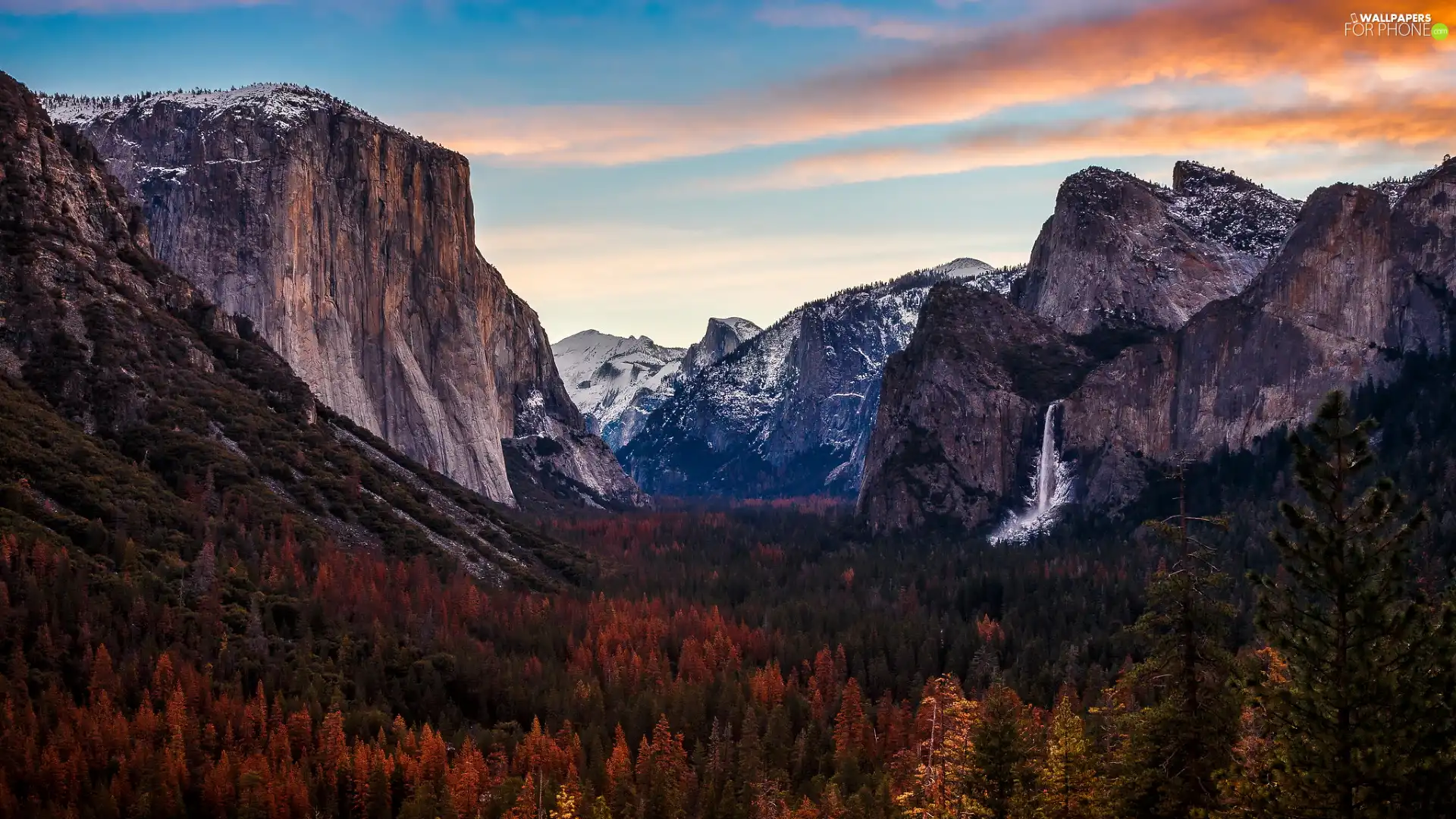 trees, viewes, The United States, Yosemite Valley, State of California, Mountains, Yosemite National Park, autumn