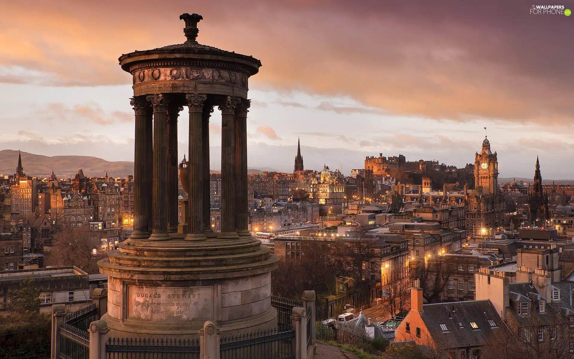 Edynburg, Scotland, Dugald Stewart, Town, Monument