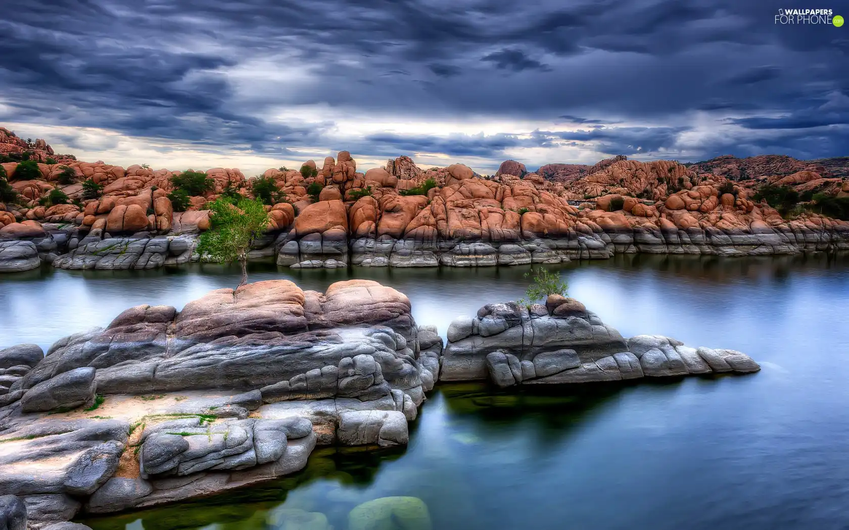 Stones, Sky, River