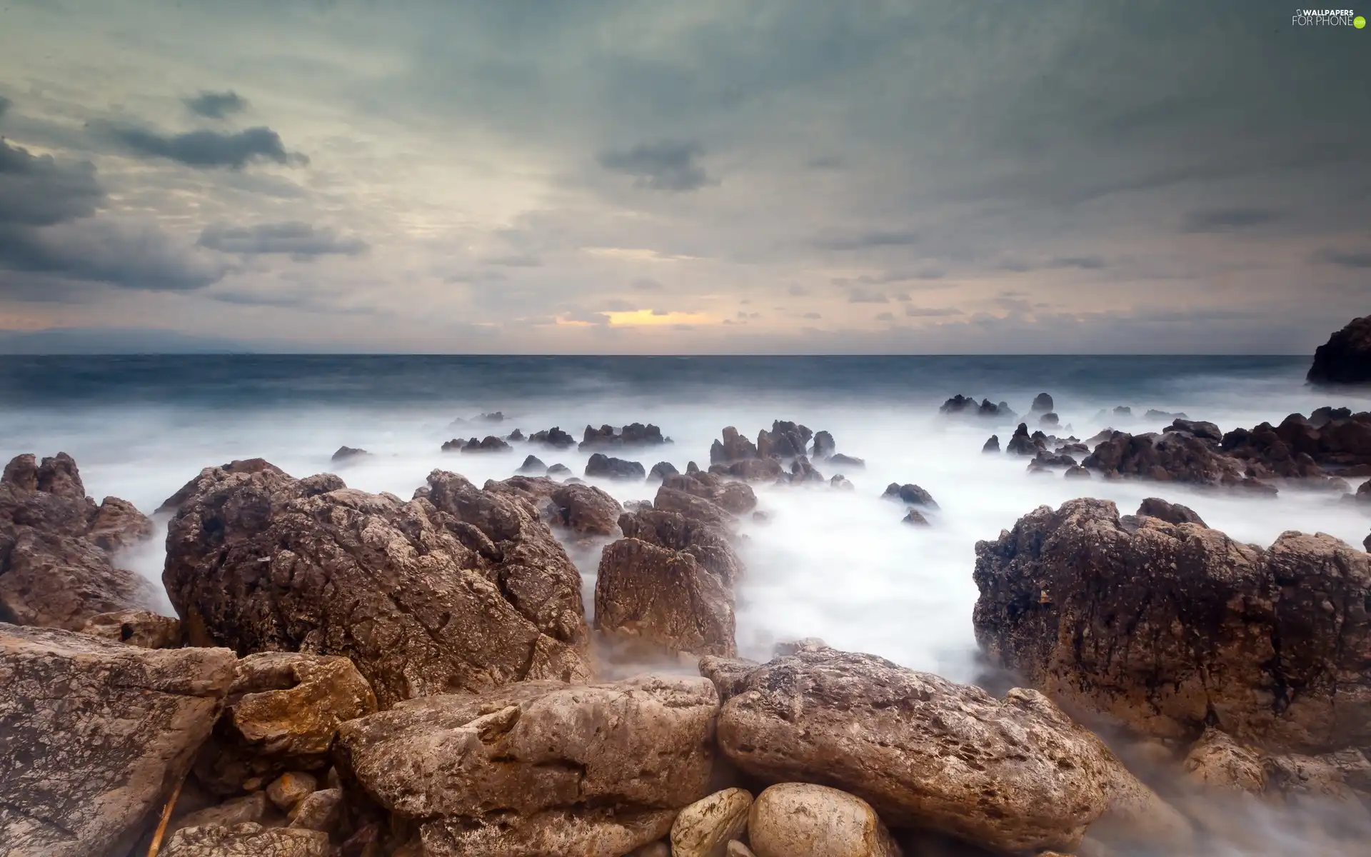 Stones, clouds, sea