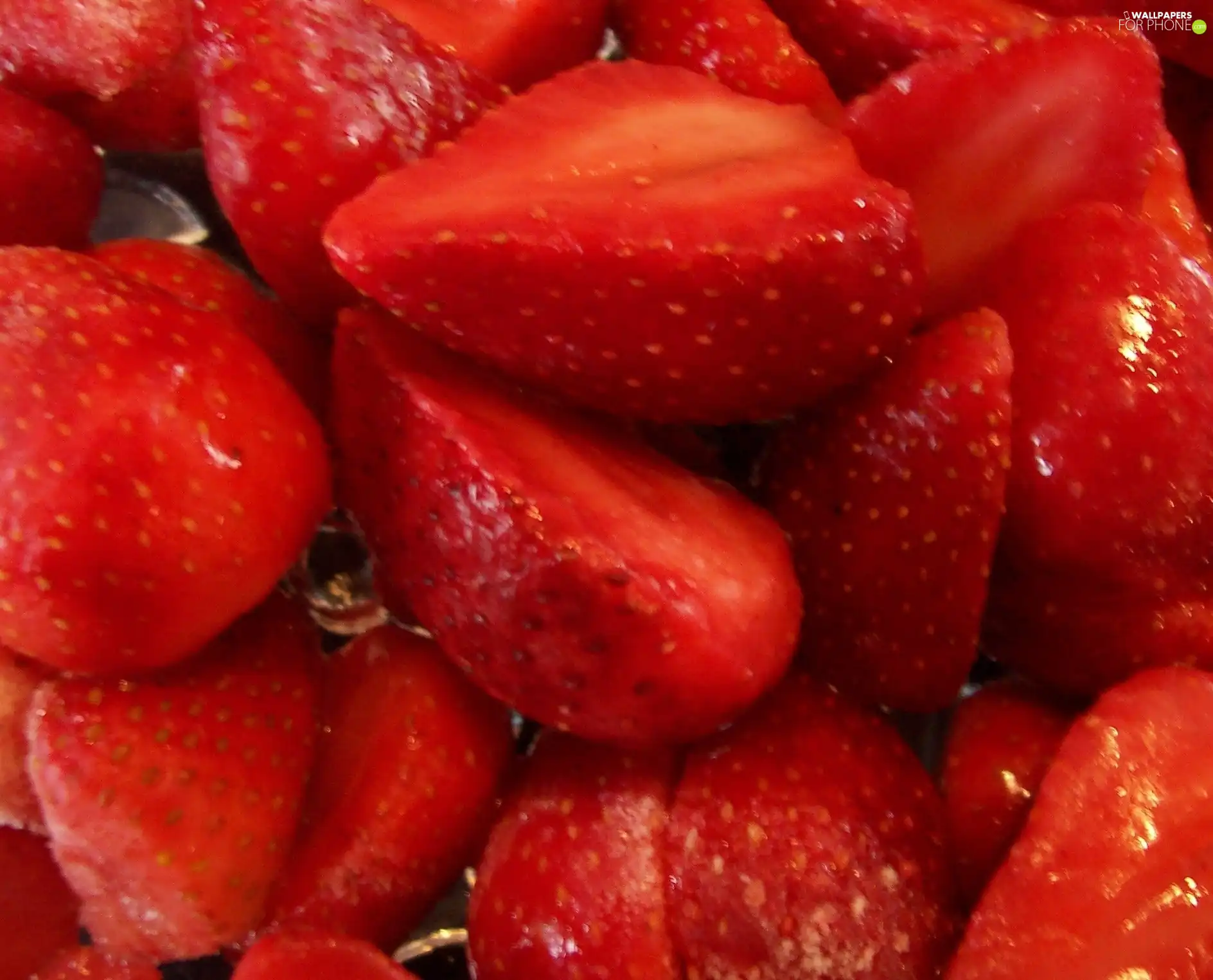 strawberries, Halves, juicy