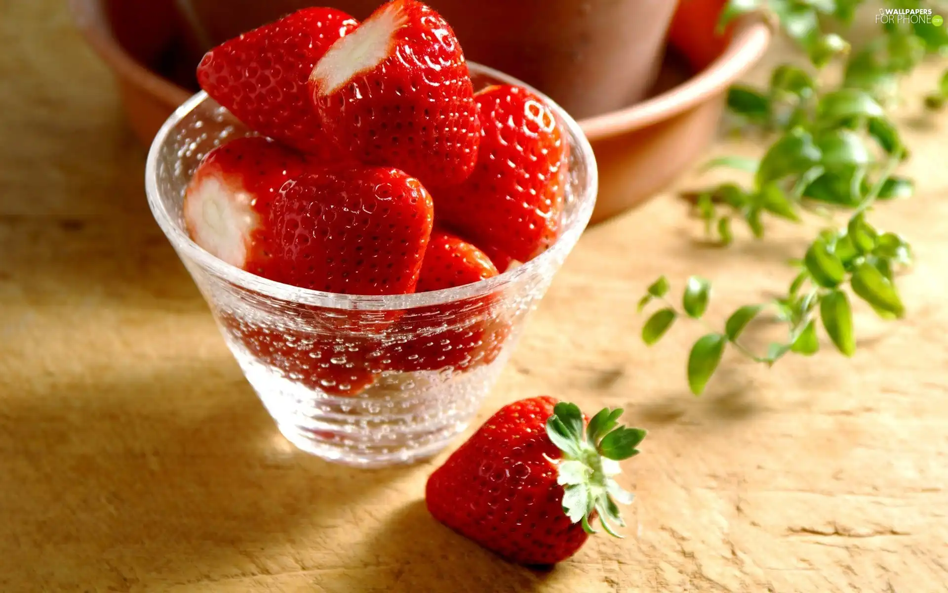 strawberries, cup, Red